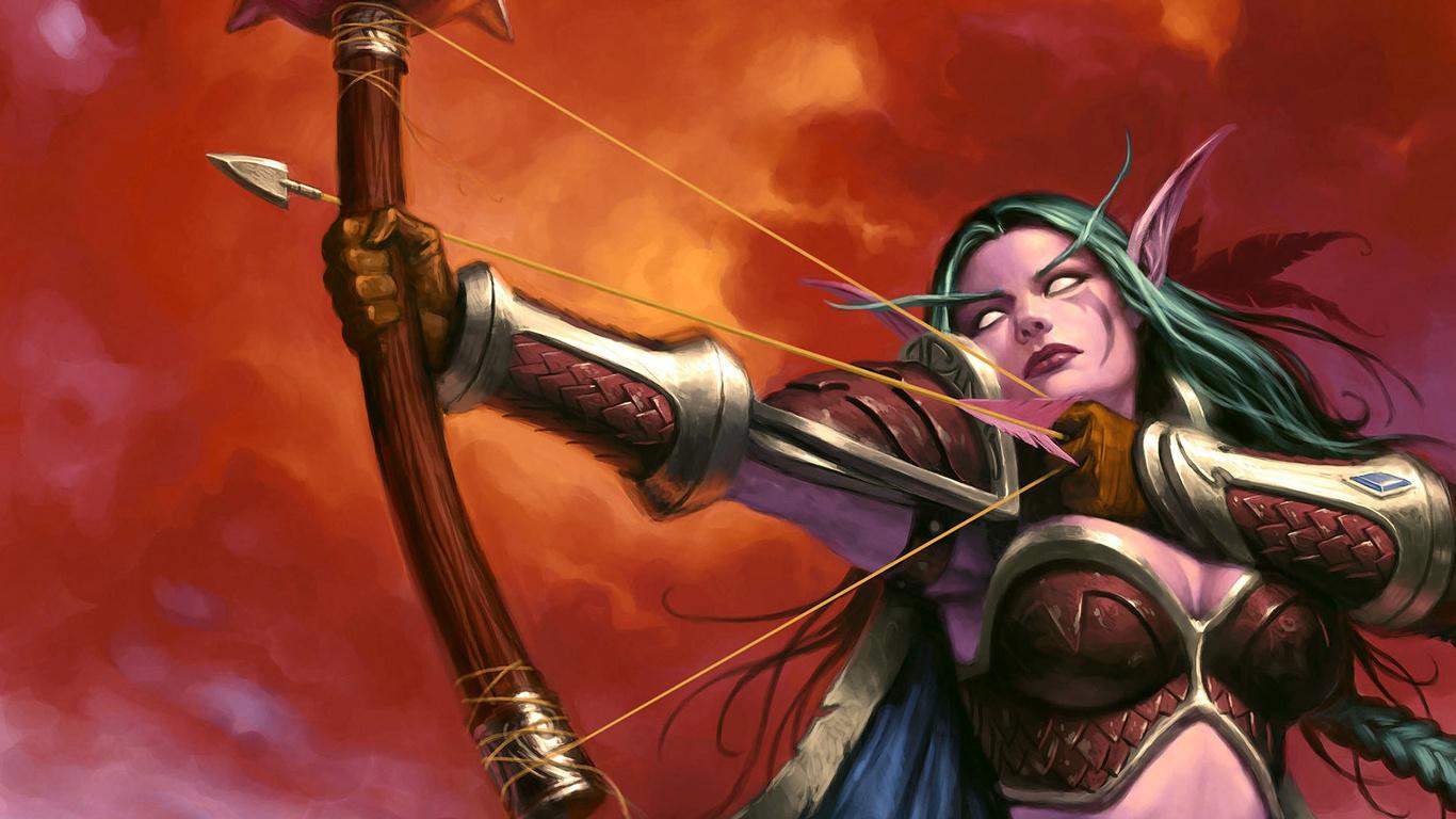 1366x768 World of Warcraft Hunter Wallpaper