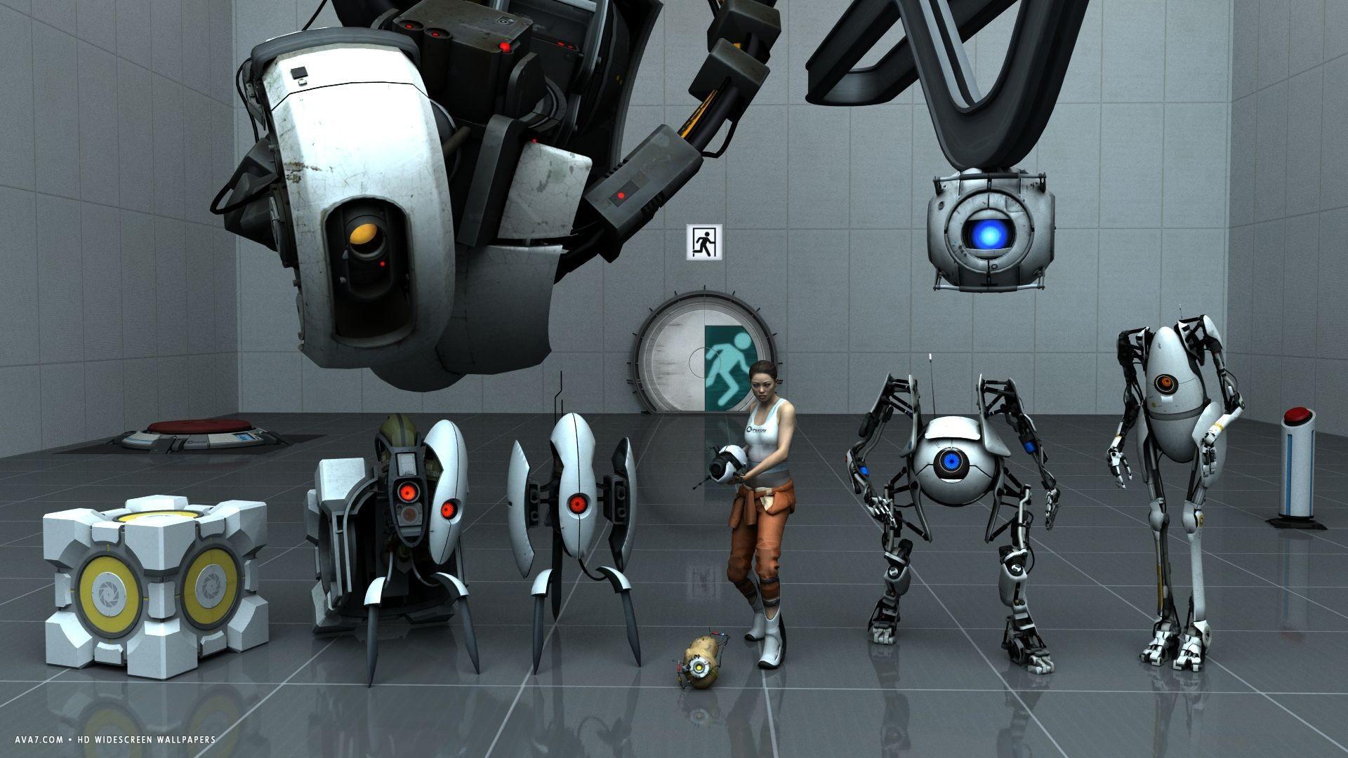 1920x1080 Portal 2 Game Characters HD Widescreen Wallpaper
