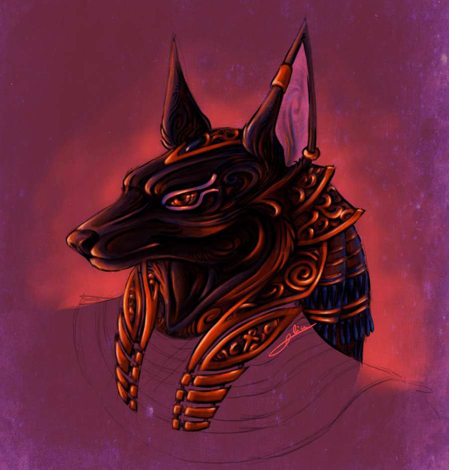 900x942 image of Egyptian God Anubis Art - #SpaceHero