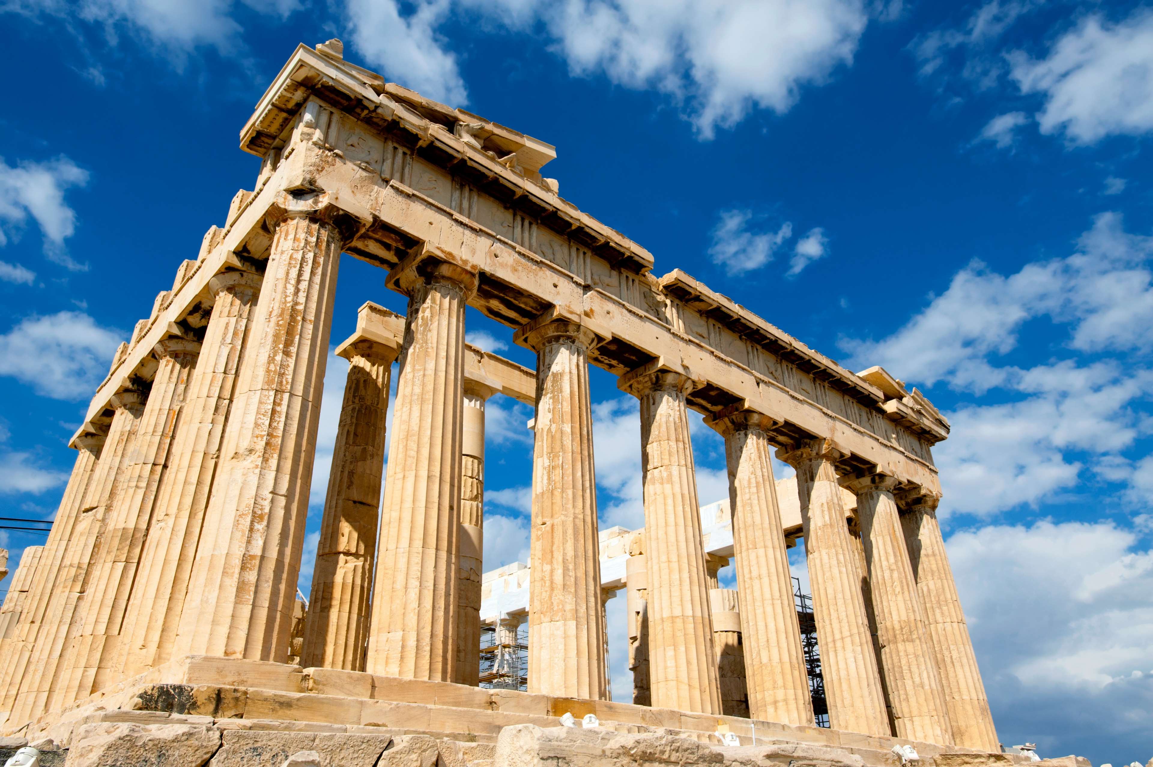 3840x2555 architecture, athens, building, columns, famous, greece, historic, outdoors, parthenon, pillars, ruins, stones, temple 4k wallpaper