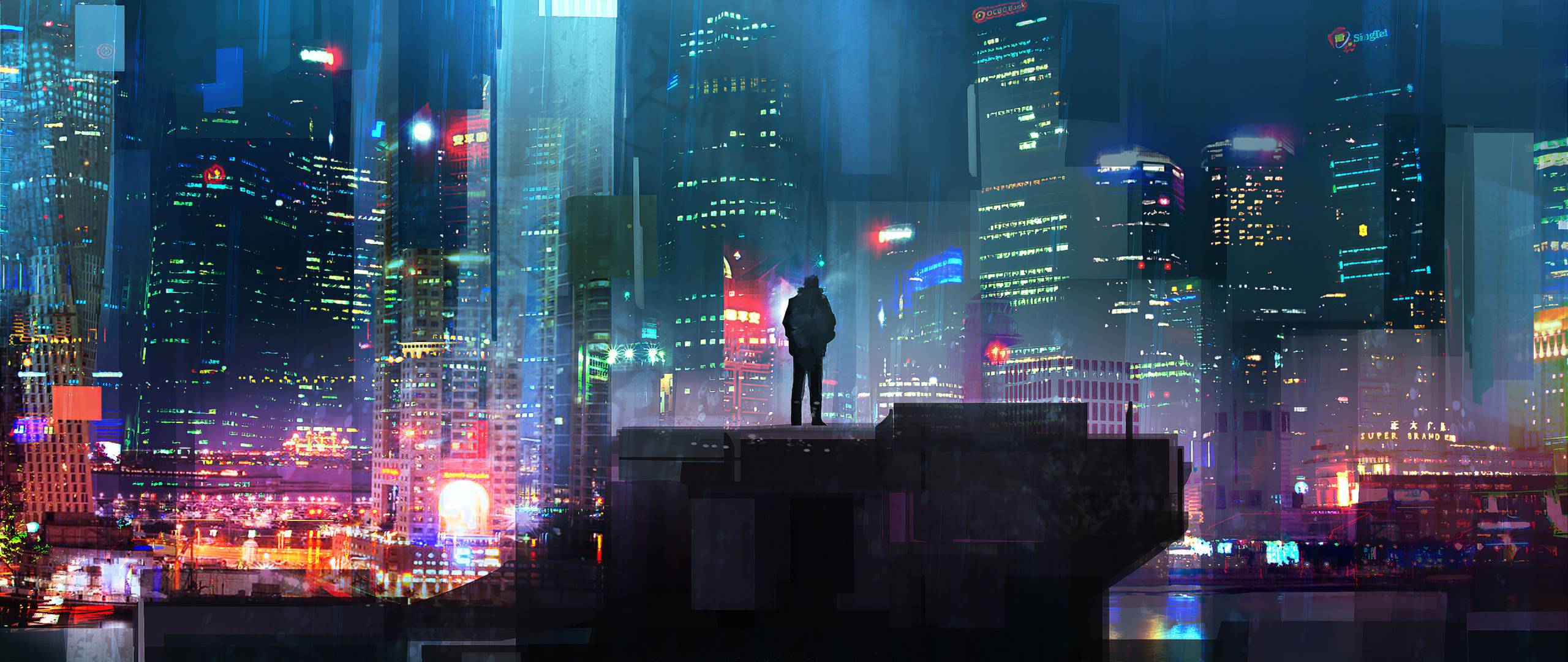 2560x1080 Alone Cyberpunk Boy in City 2560x1080 Resolution Wallpaper, HD Artist 4K Wallpaper, Image, Photo and Background
