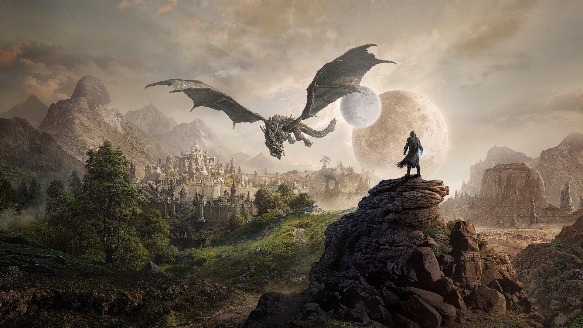 1920x1080 Epic Elder Scrolls Dragon Encounter Ultra HD Wallpaperx2160