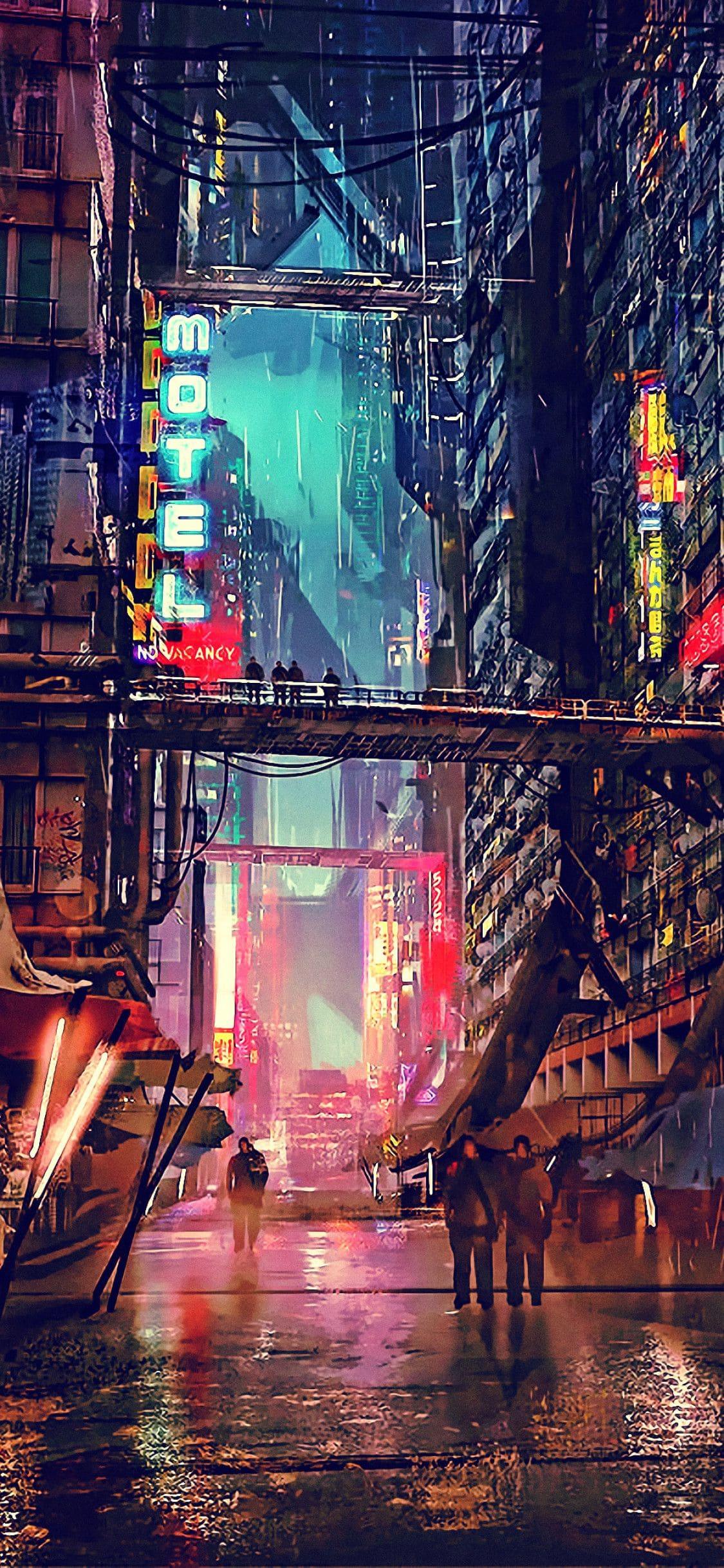1125x2436 Cyberpunk City Wallpaper [Desktop, iPhone, Laptop, Mobile]