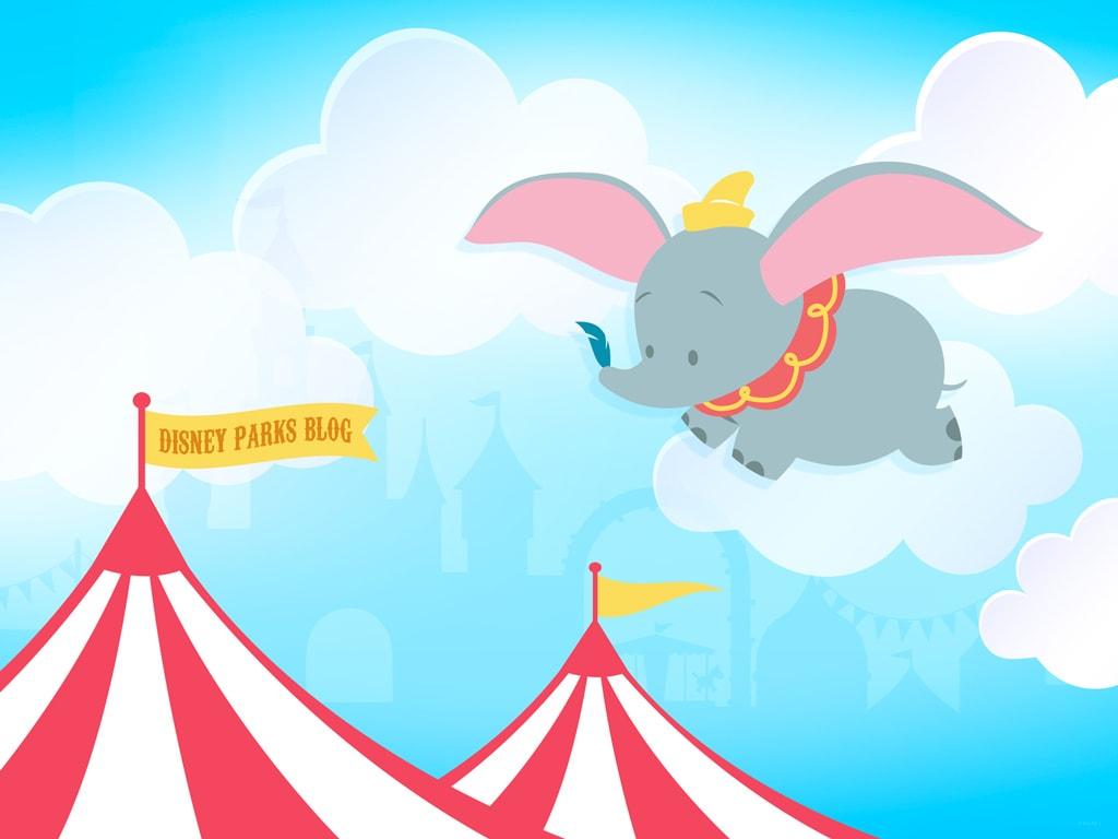 1024x768 45th Anniversary Wallpaper: Dumbo The Flying Elephant