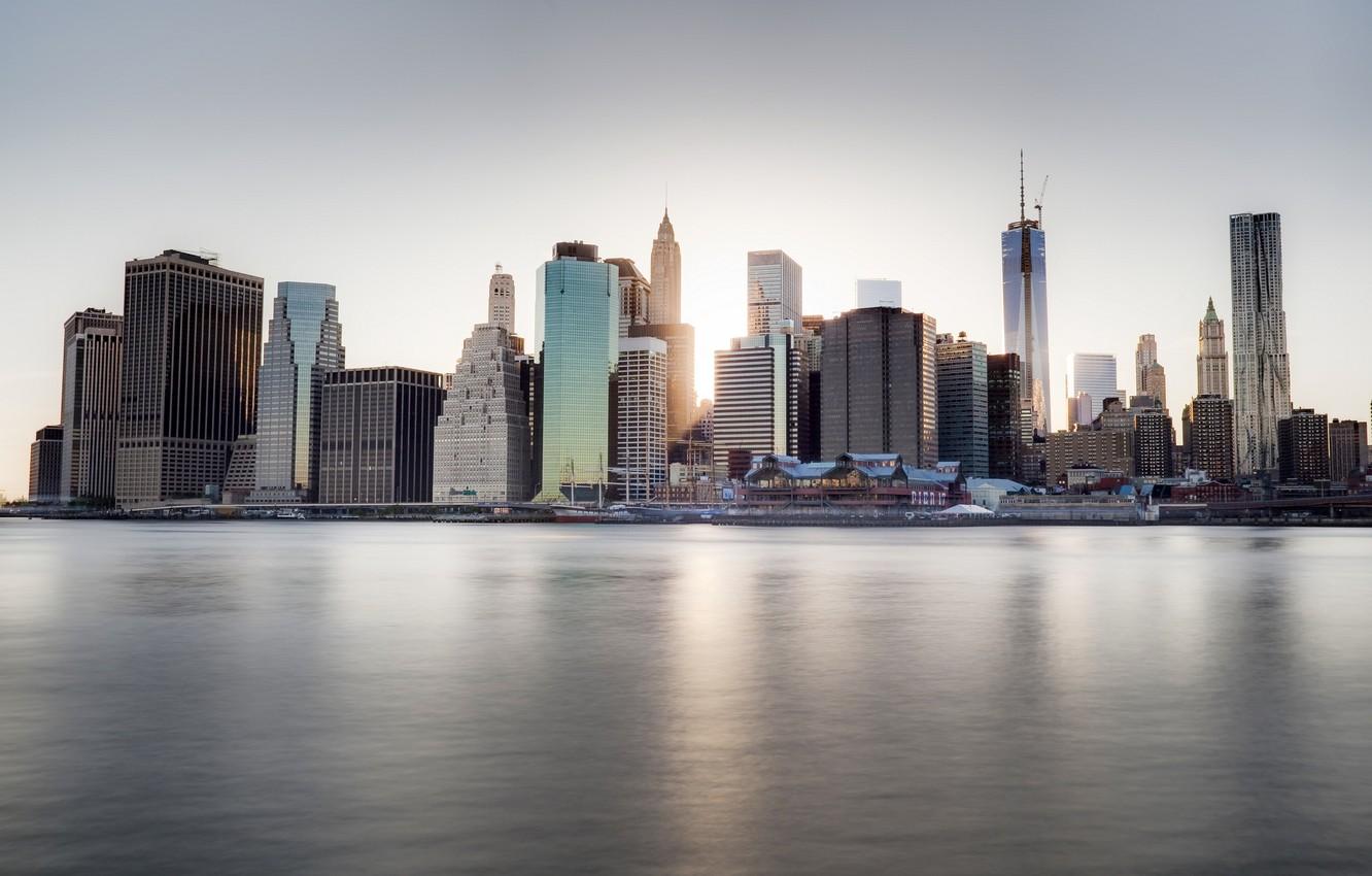 1332x850 Wallpaper the city, river, skyscrapers, USA, promenade, New York, Dumbo image for desktop, section город