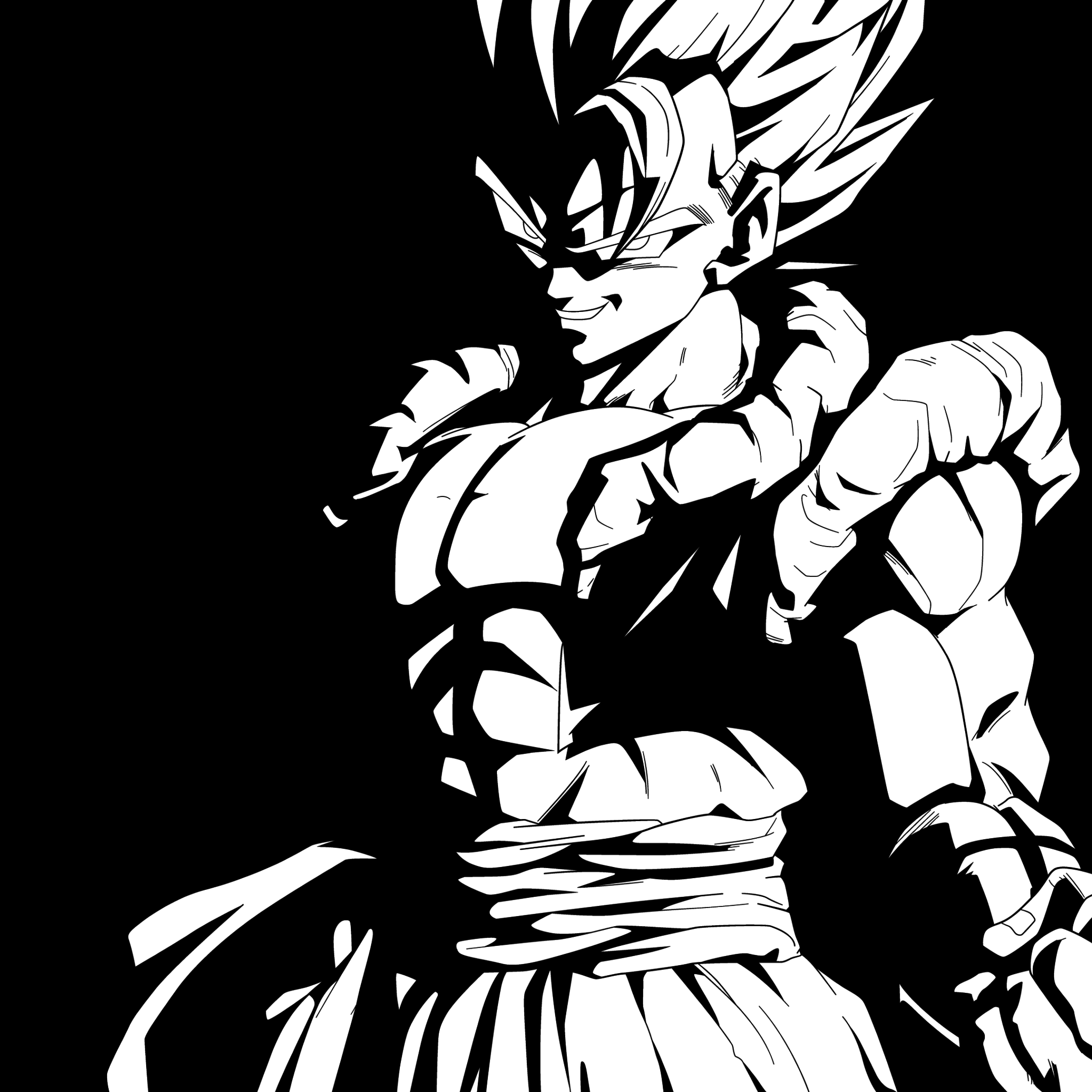 goku and vegeta black and white