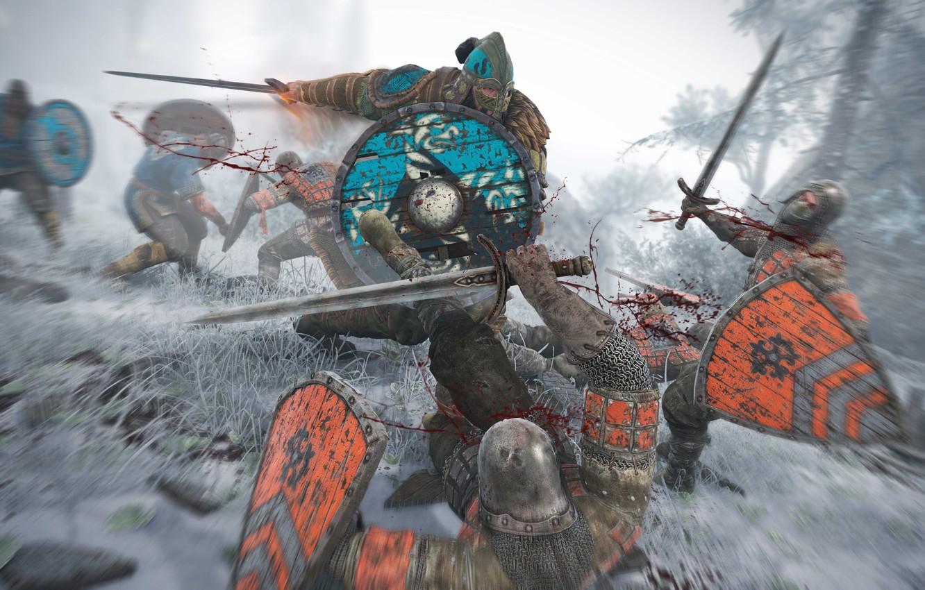 1332x850 Wallpaper sword, blood, game, war, man, ken, blade, viking, shield, warrior, angry, fury, Warlord, For Honor image for desktop, section игры