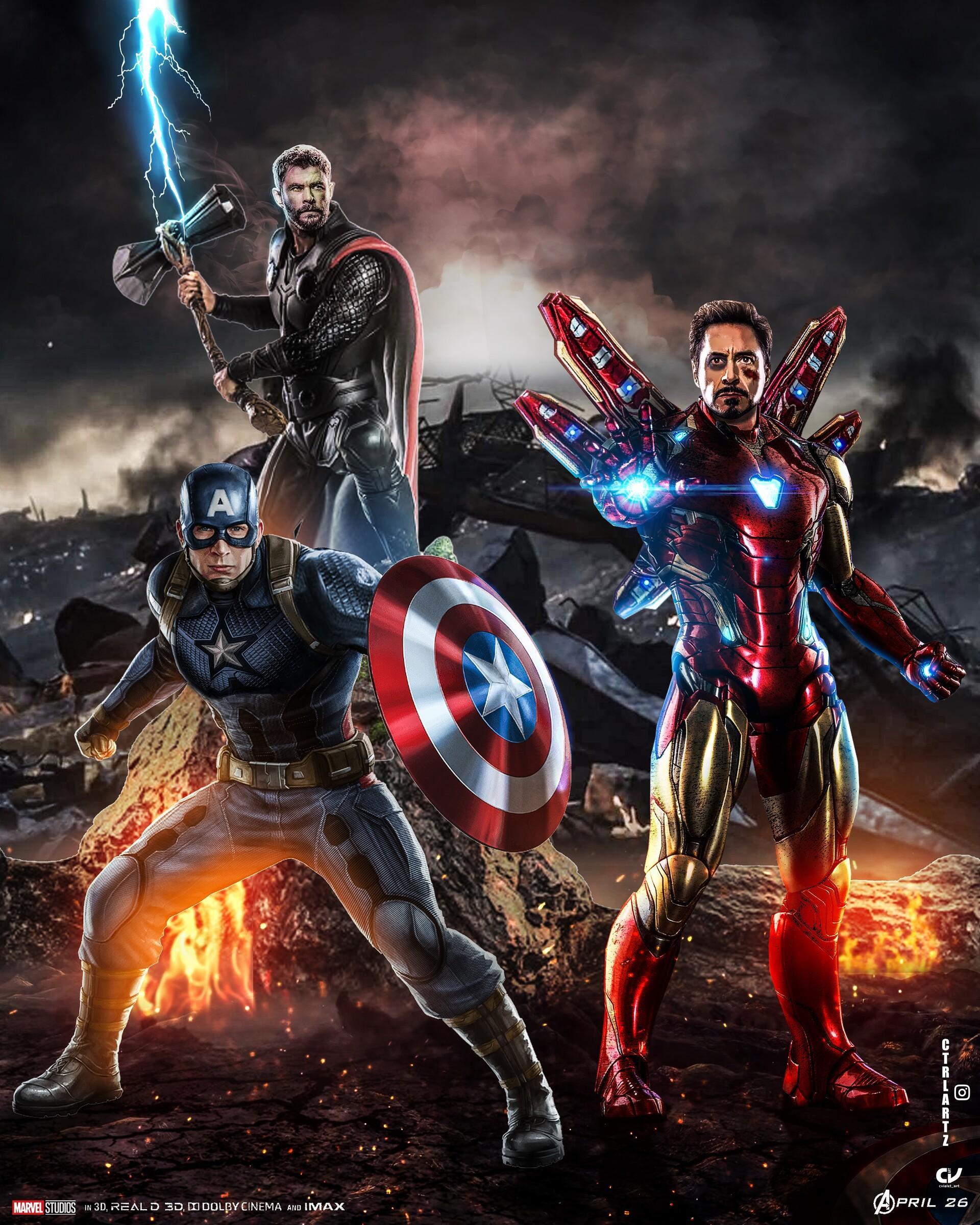 1920x2400 Endgame Captain America, Iron Man And Thor Wallpaper