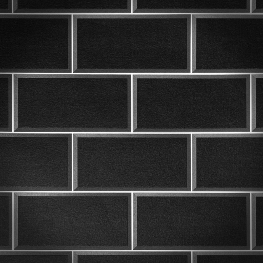 1000x1000 Romano Brick Tile Wallpaper Black
