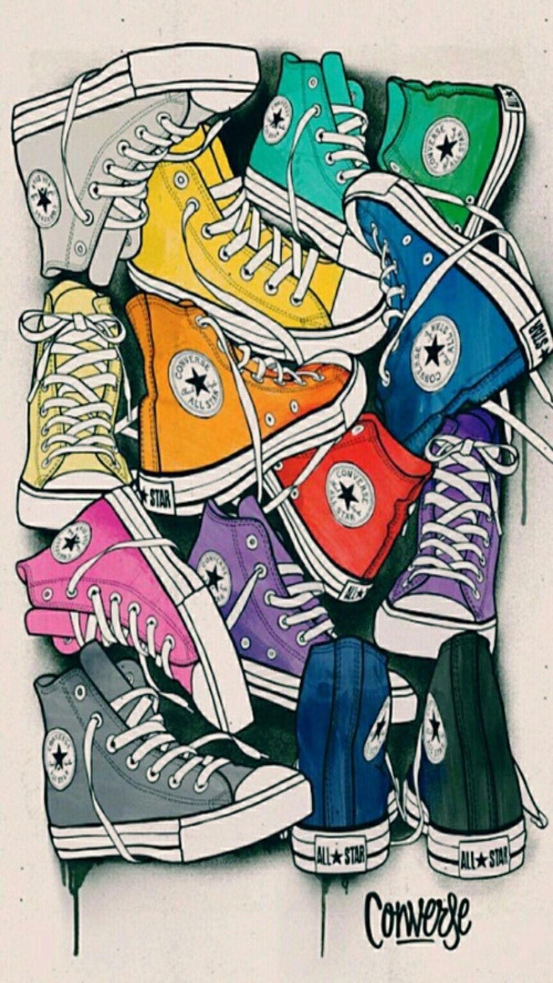 1080x1920 Colorful Converse Wallpaper
