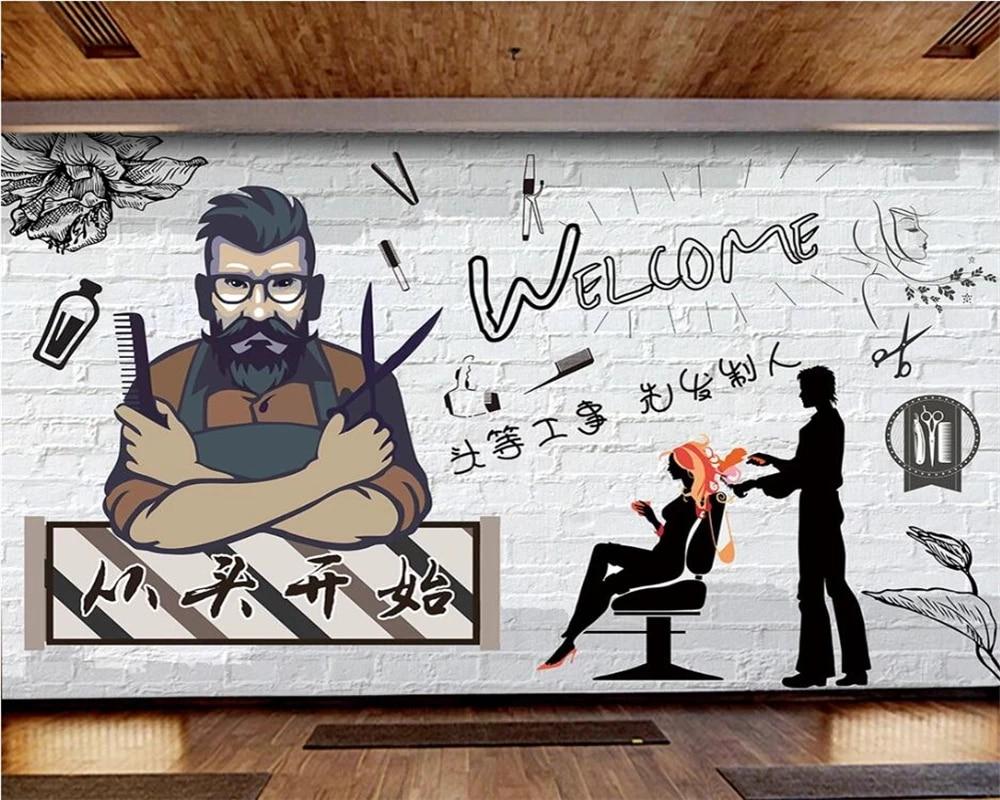 1000x800 beibehang Custom silk wallpaper fashion Nordic style beauty salon barber shop background wall TV wallpaper home decoration fluff. Wallpaper
