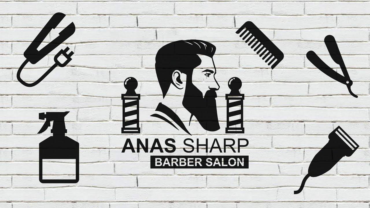 1280x720 CorelDRAW tutorial. make barber salon wallpaper design. Urdu + Hindi