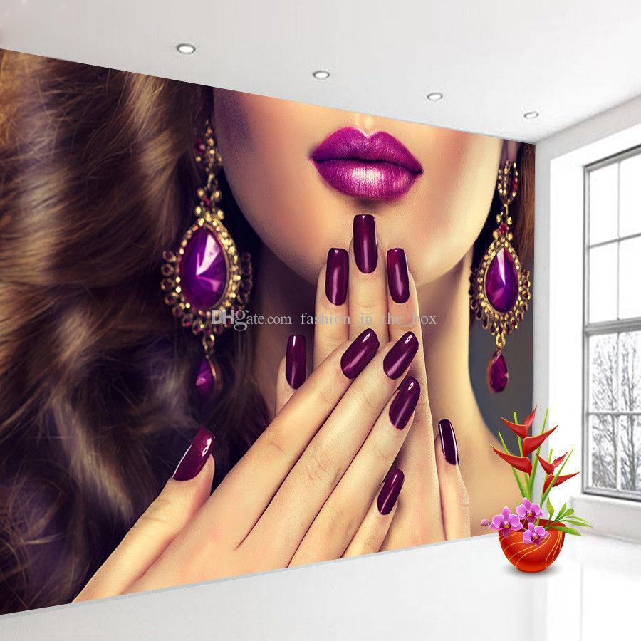 900x900 Nail Beauty Salon Wallpaper 3D Wall Paper Shop Wall Paper Mural Rolls Sofa TV Background Upholstery Wall Covering Home Decoration From Fashion_in_the_box, $20.11