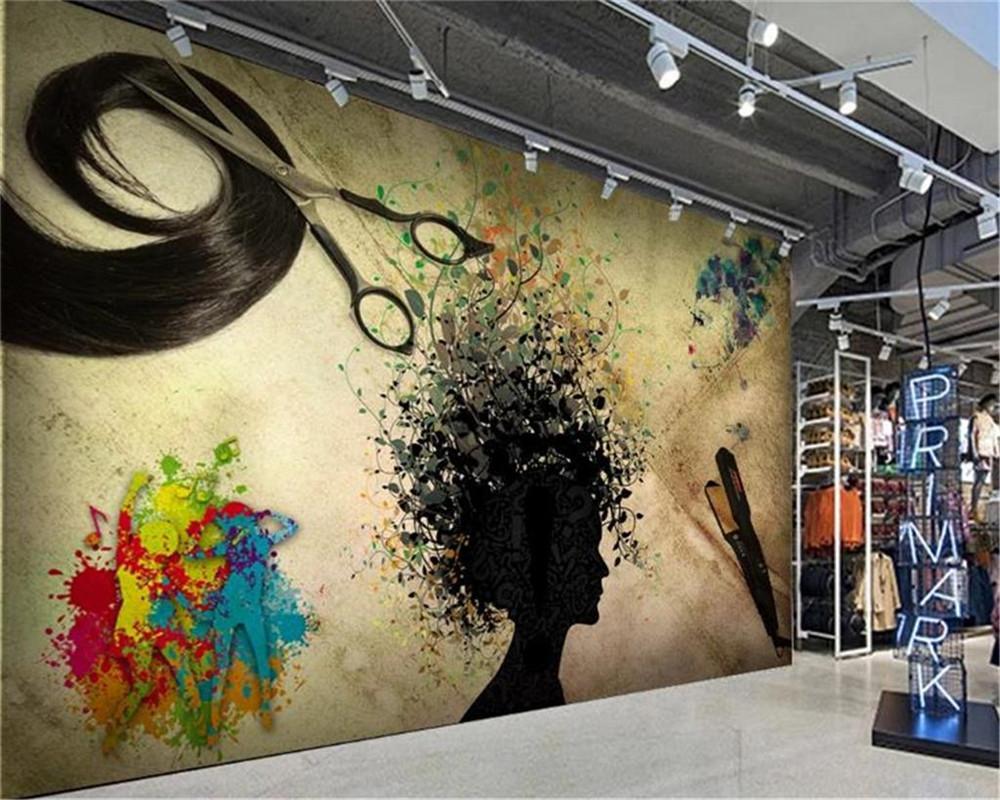 1000x800 3D Wallpaper Nostalgic Silhouette Hair Salon Graffiti Tooling Wall HD Superior Interior Decorations Painting Mural Modern Wallpaper From Yunlin $20.11