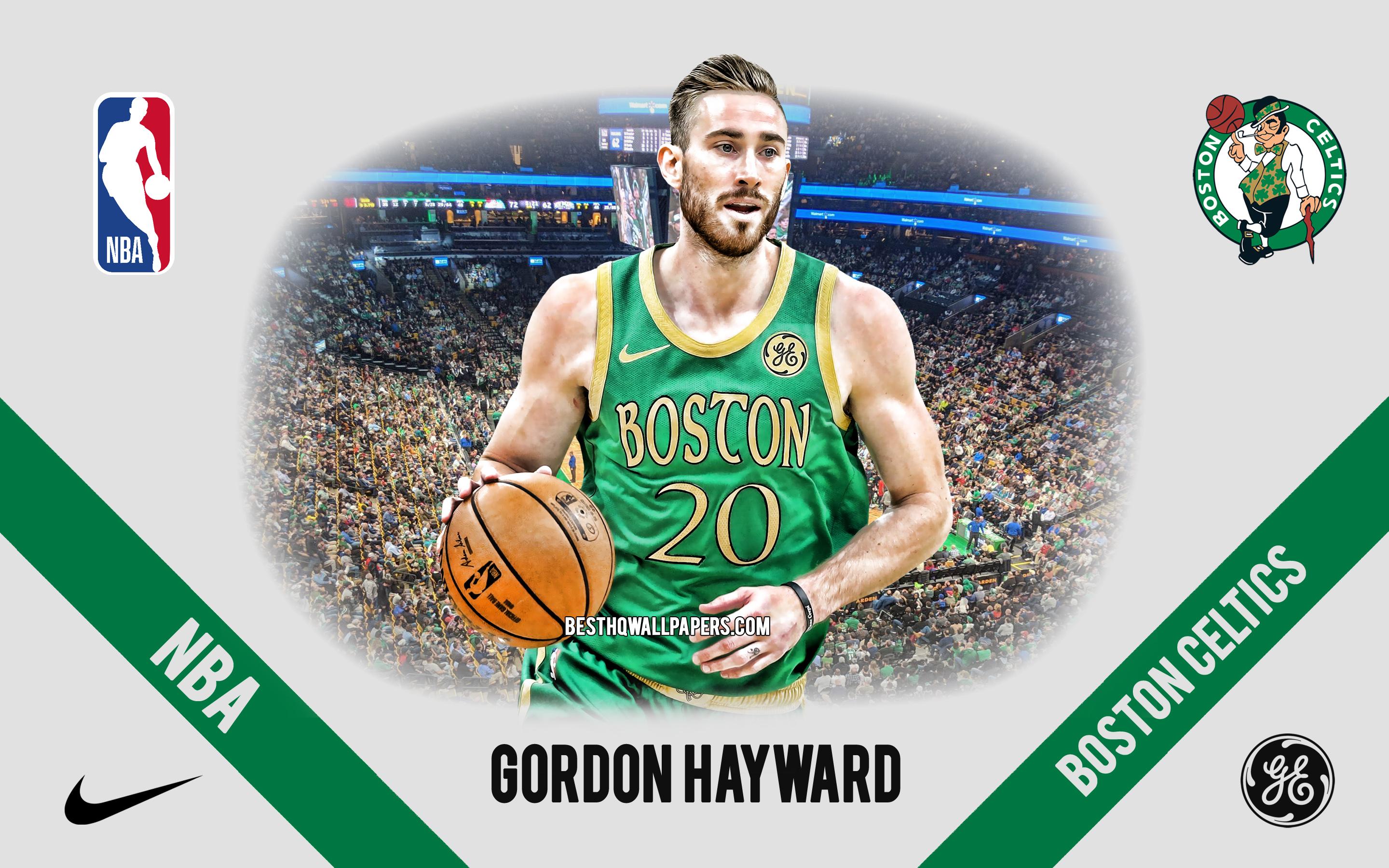 2880x1800 Download wallpaper Gordon Hayward, Boston Celtics, American Basketball Player, NBA, portrait, USA, basketball, TD Garden, Boston Celtics logo, Gordon Daniel Hayward for desktop with resolution 2880x1800. High Quality HD picture wallpaper