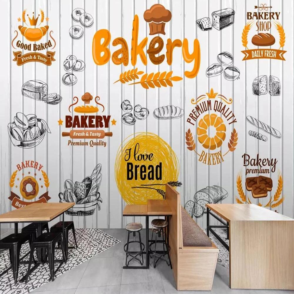 1000x1000 Milofi custom large 3D wallpaper mural hand painted gourmet bakery bakery wood board background wall decoration wallpaper mural. Wallpaper