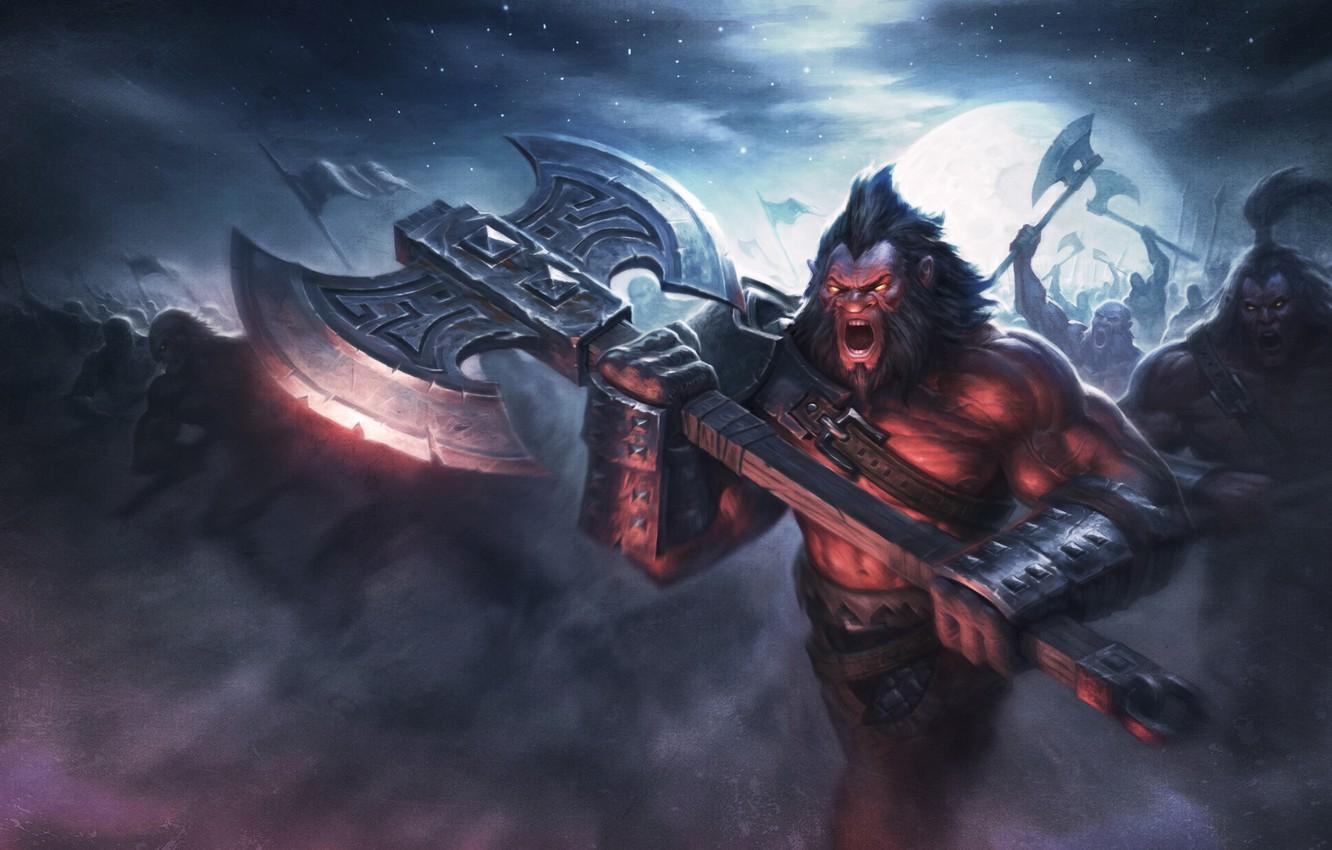 1332x850 Wallpaper army, warrior, art, axe, dota Axe image for desktop, section игры