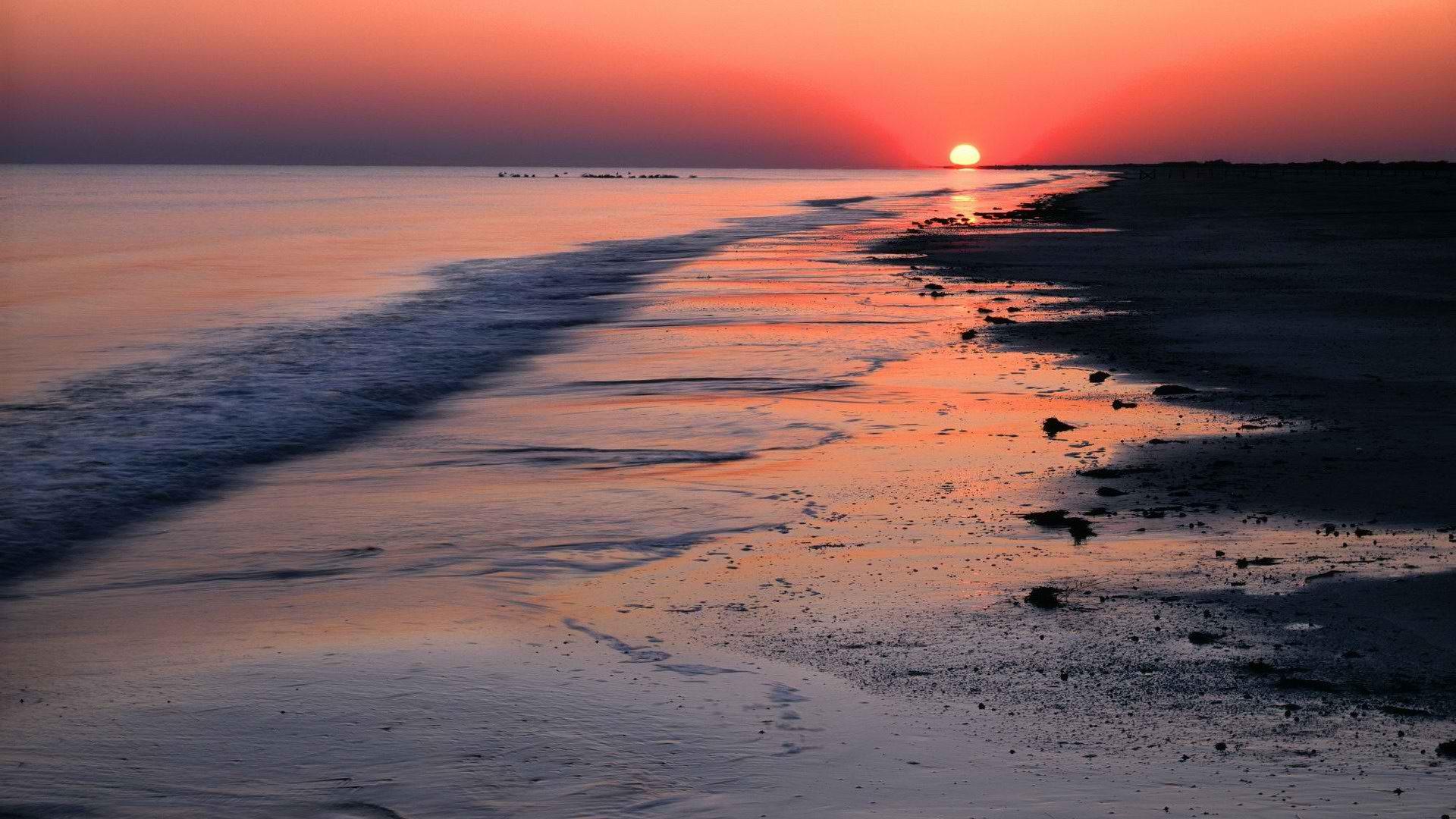 1920x1080 sunset, Mexico, Texas, Rim, Parks, Gulf, Sea Wallpaper HD / Desktop and Mobile Background