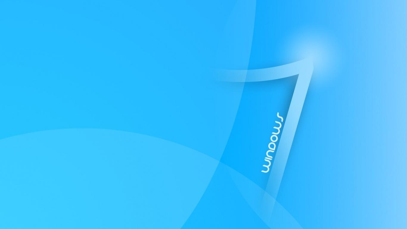 1366x768 Windows 7 blue desktop PC and Mac wallpaper
