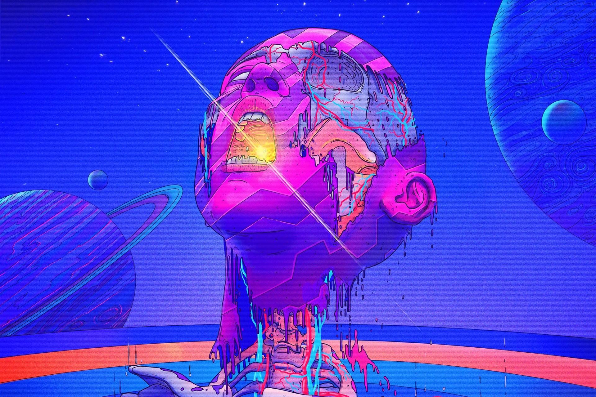 1920x1280 Wallpaper / artwork, colorful, cyberpunk, futuristic, skull