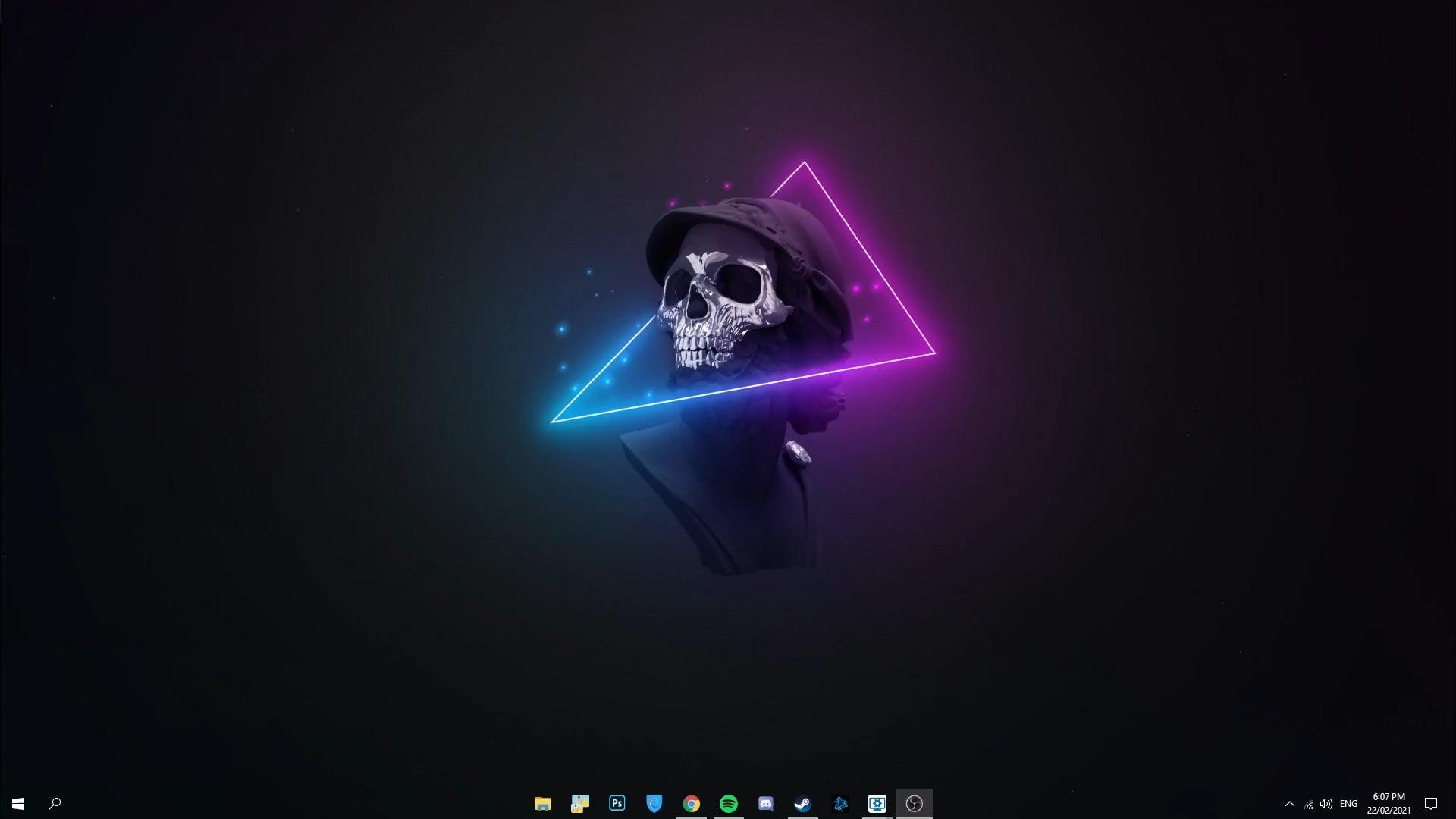 1920x1080 Neon Skull