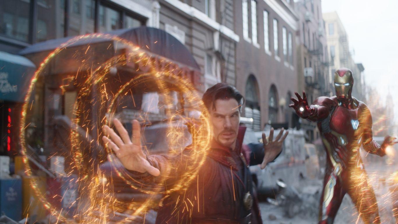 1366x768 Doctor Strange And Iron Man In Avengers Infinity War Wallpaper