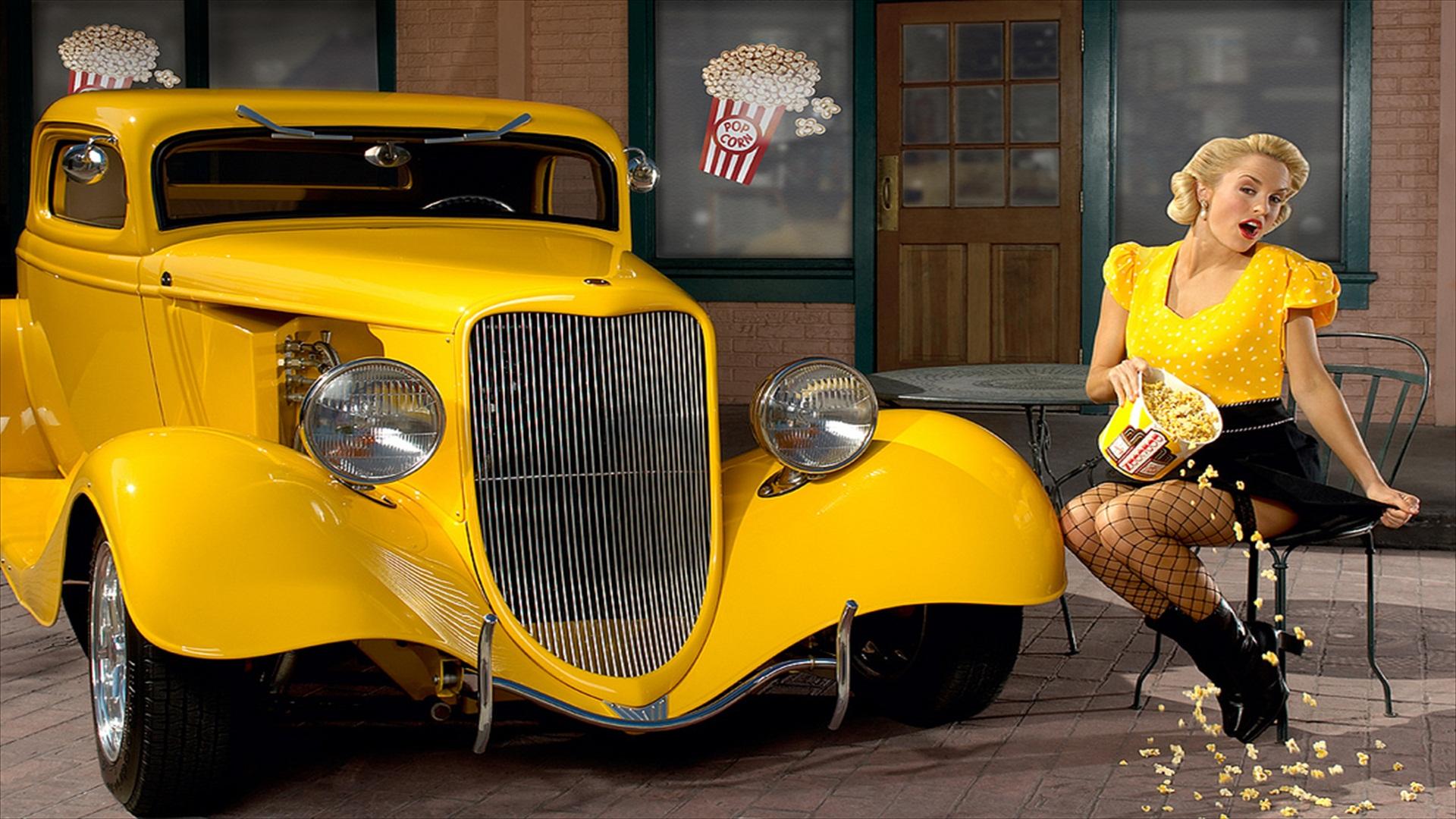 1920x1080 car girl wallpaper, land vehicle, vintage car, classic, vehicle, motor vehicle