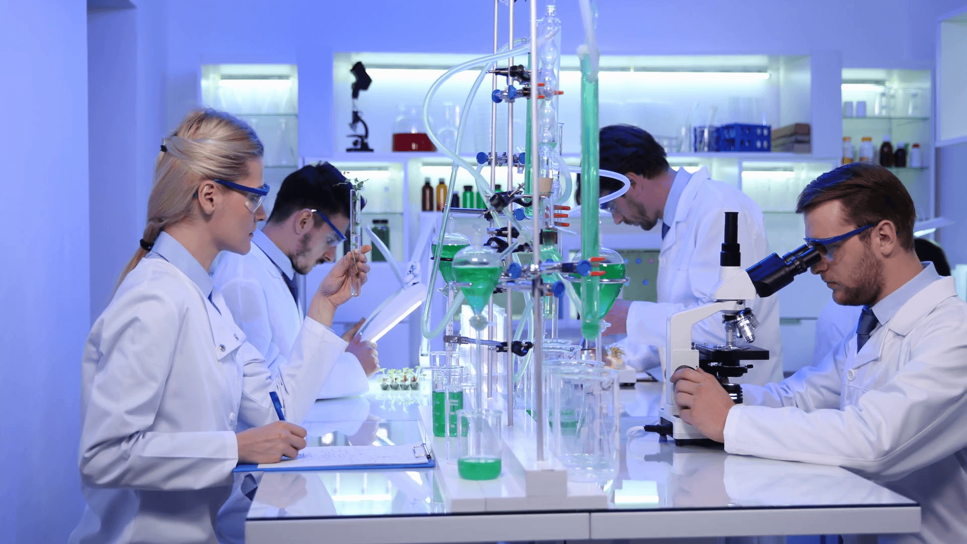 research in a laboratory