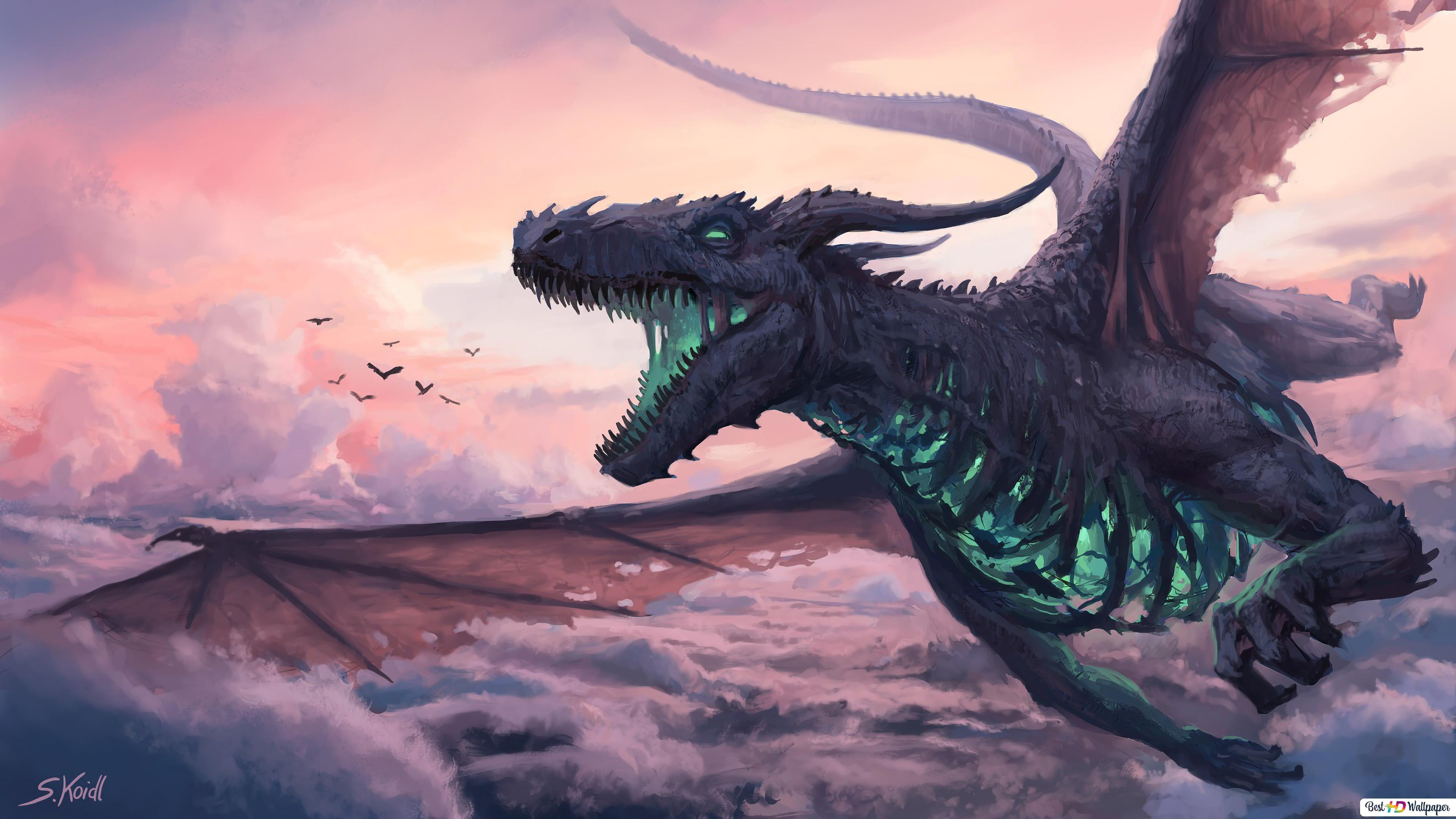 3840x2160 Undead Dragon HD wallpaper download