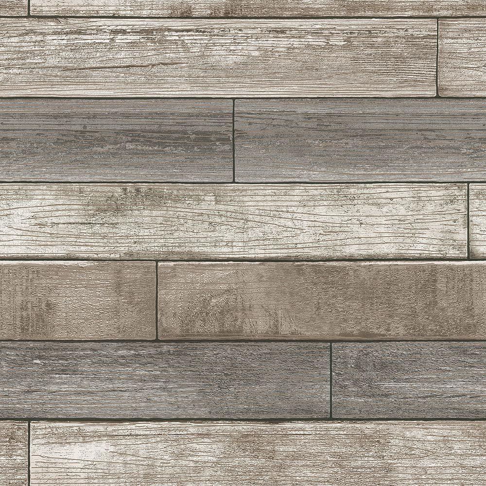 1000x1000 NuWallpaper Reclaimed Wood Plank Natural Peel & Stick Wallpaper. The Home Depot Canada