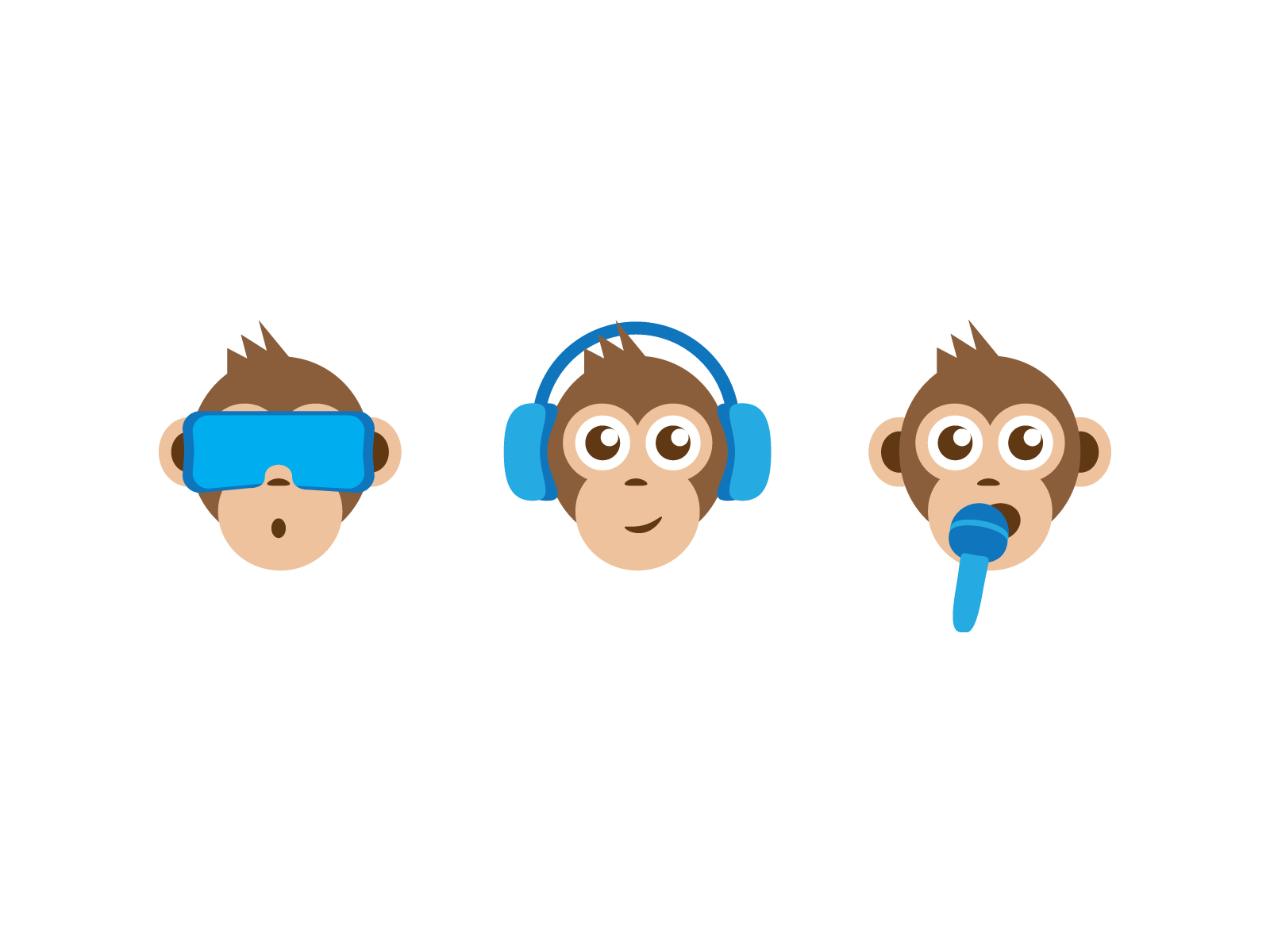1600x1200 wise monkeys by Dime Pashoski on Dribbble