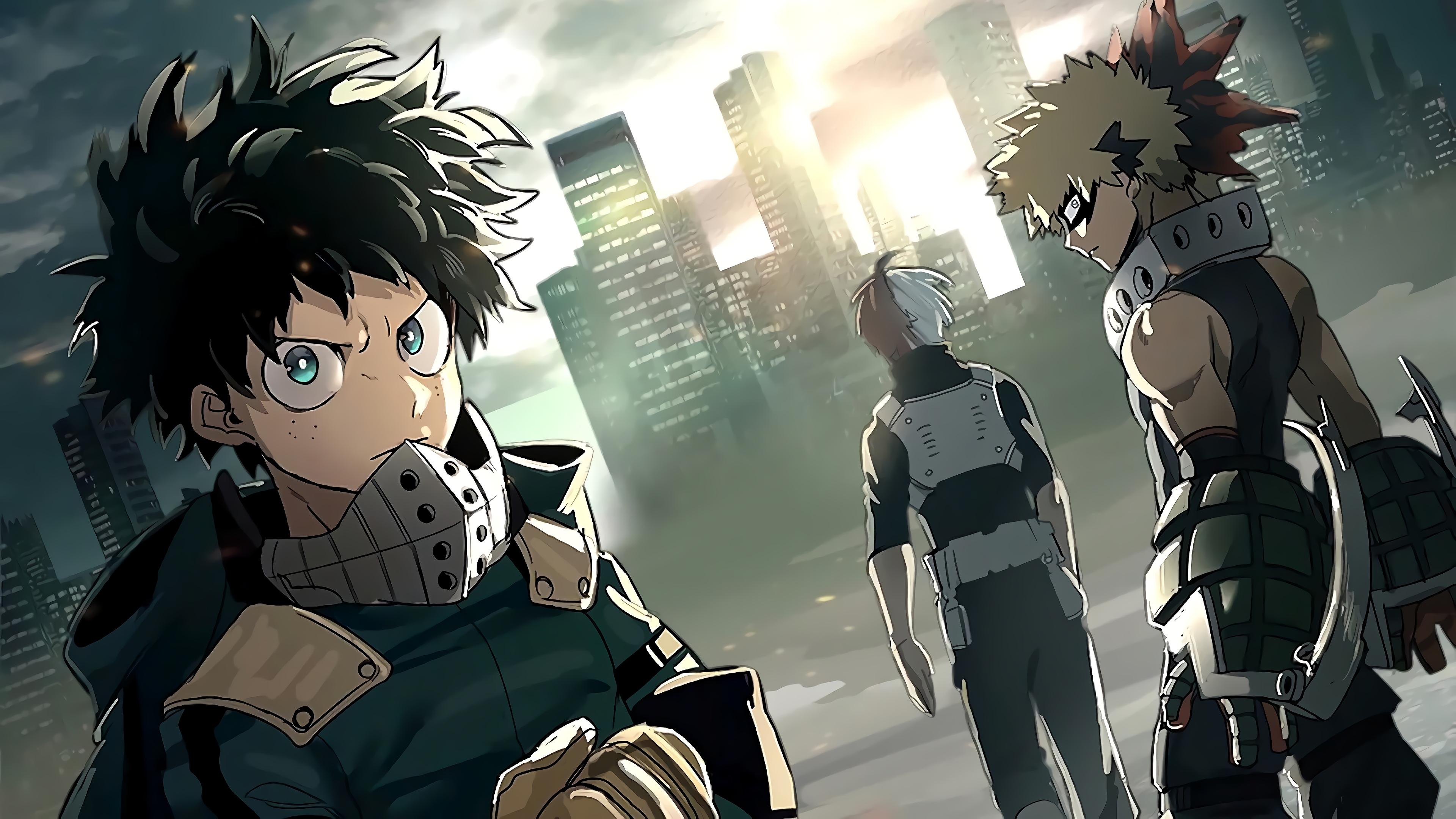 3840x2160 My Hero Academia Izuku Midoriya Katsuki Bakugo Shoto Todoroki 4K