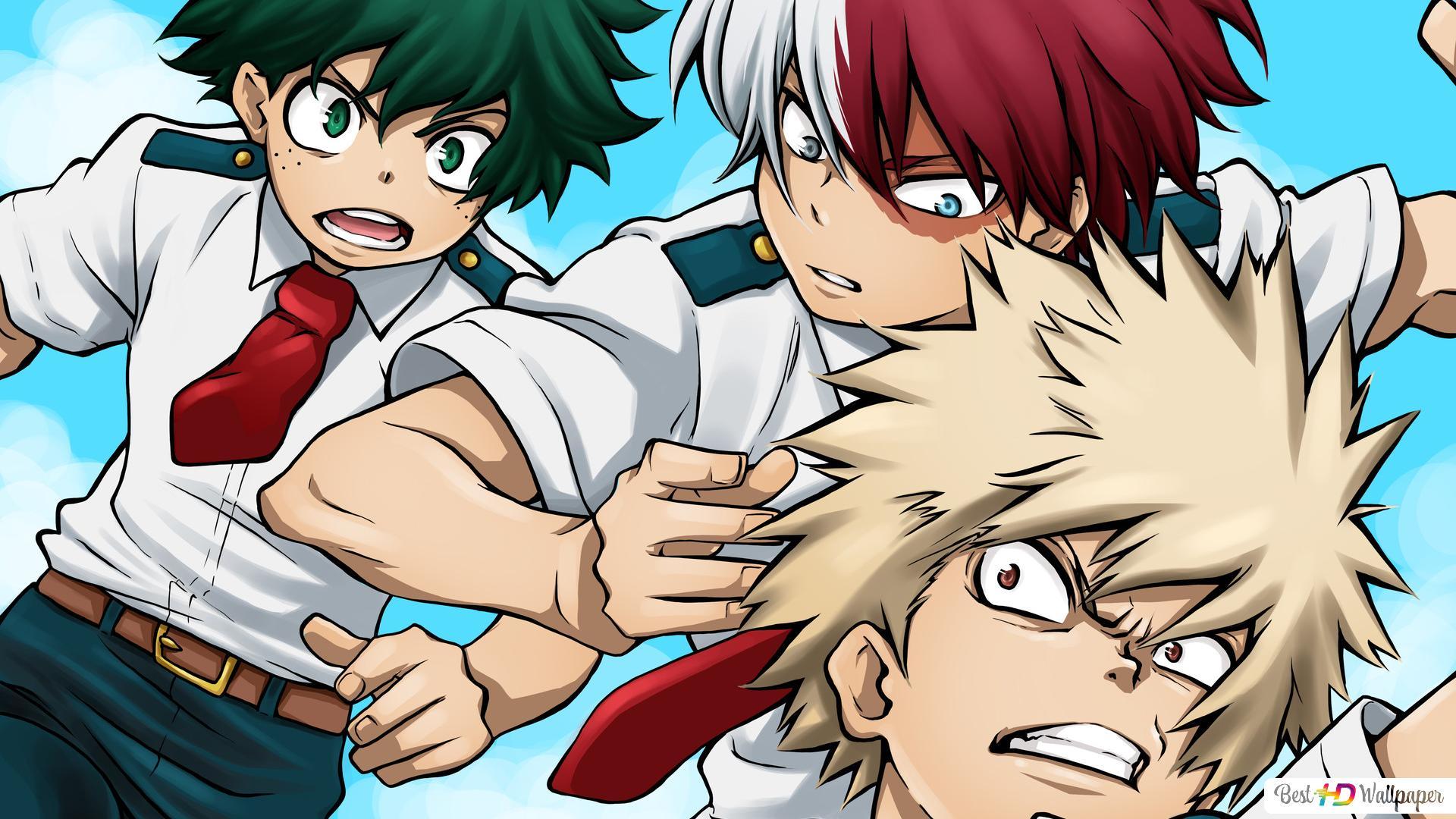 1920x1080 My Hero Academia Midoriya, Shoto Todoroki, Katsuki Bakugo HD wallpaper download