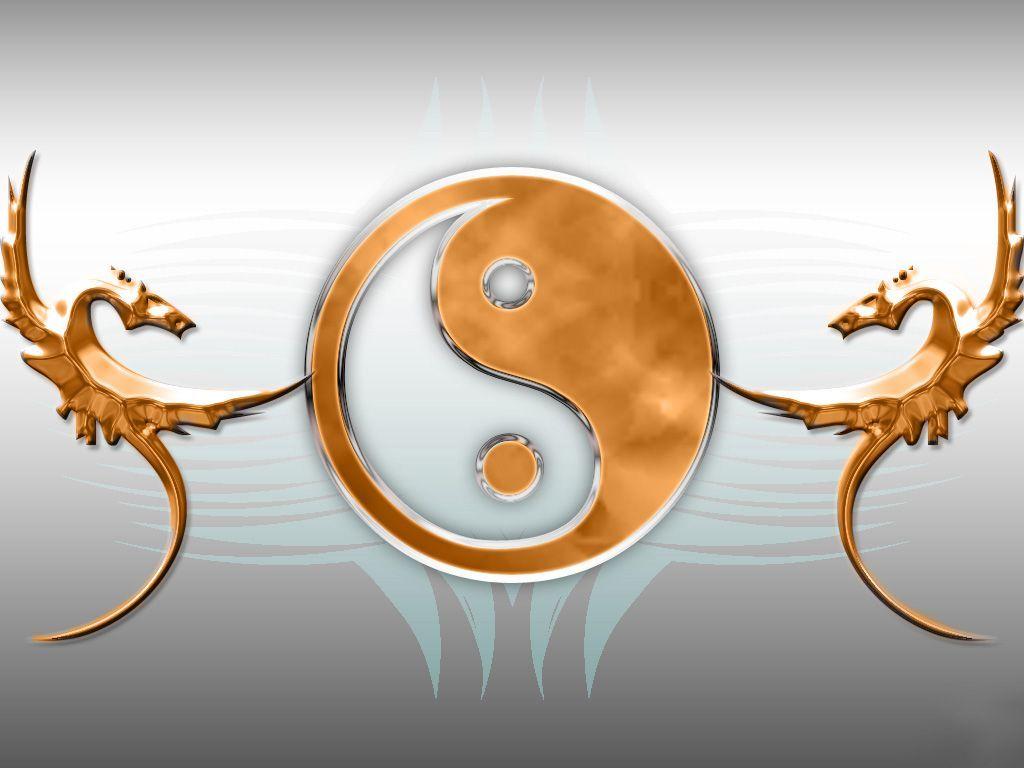 1024x768 Yin Yang Dragon Wallpaper 1024x768
