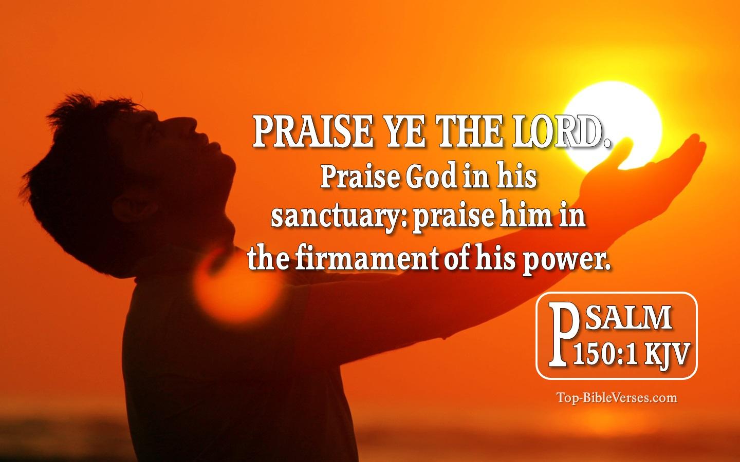 1440x900 Psalm 150:1 KJV Inspirational Bible Verse Image