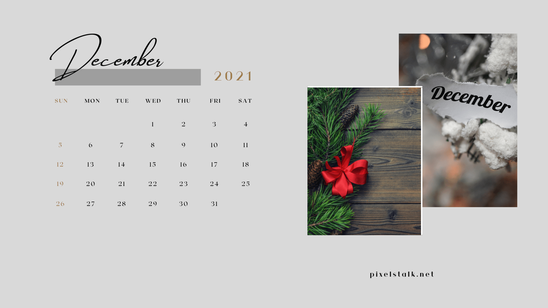 1920x1080 December 2021 Calendar Wallpaper (Desktop and Mobile version)