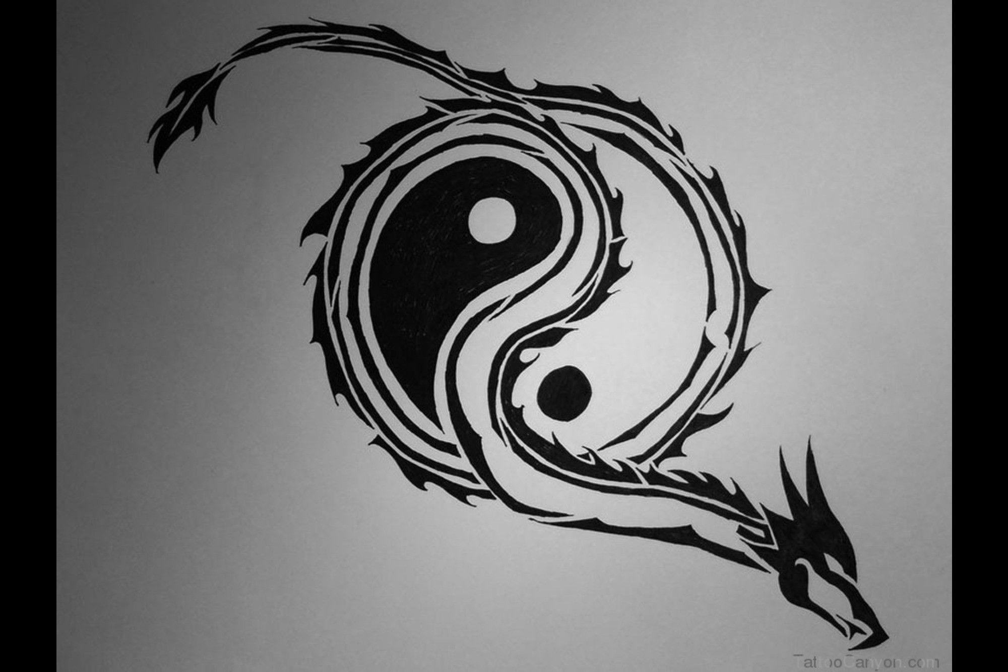 2000x1333 Dragon Yin Yang Wallpaper