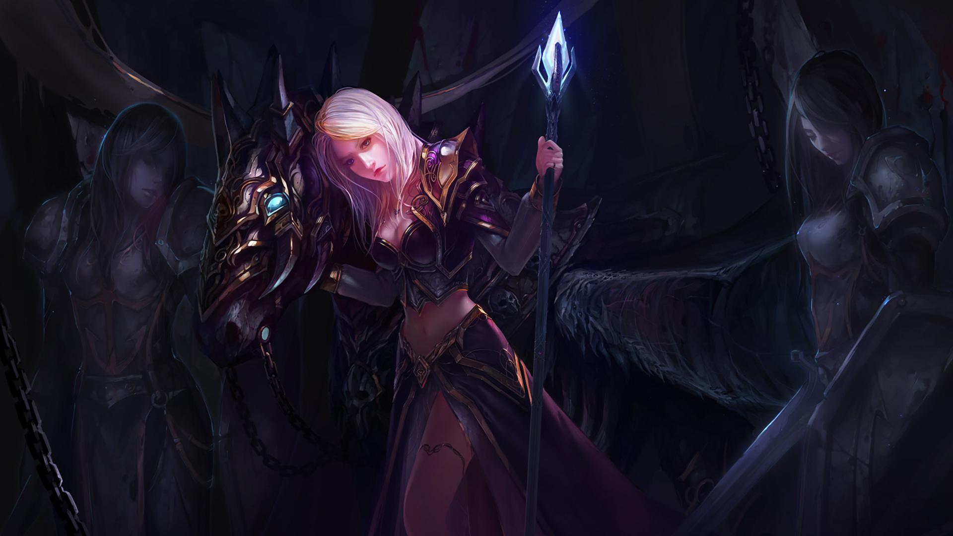 1920x1080 1920x1080 wow, staff, jaina proudmoore, girl, World of warcraft, armor
