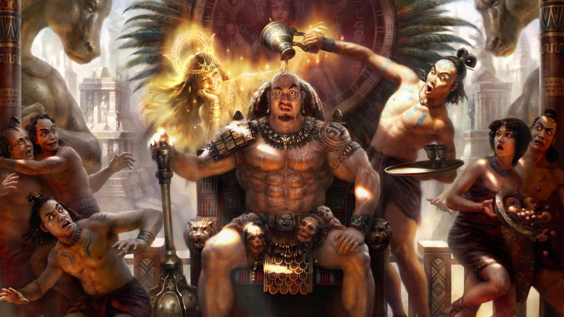 1920x1080 paint fantasy art aztec artwork warriors