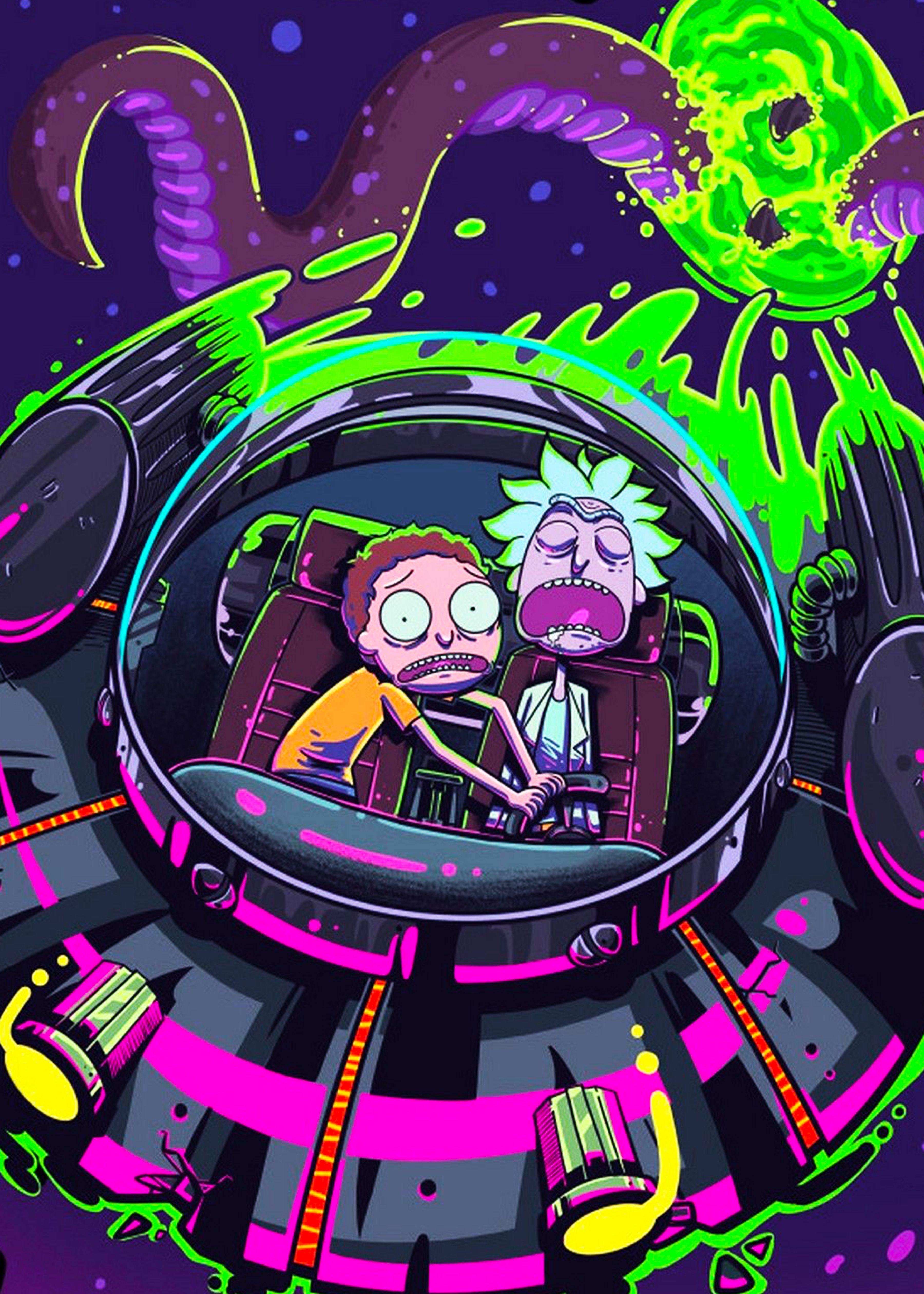 3600x5040 Rick and Morty Escape on Spaceship. iPhone wallpaper rick and morty, Rick and morty drawing, Rick and morty image