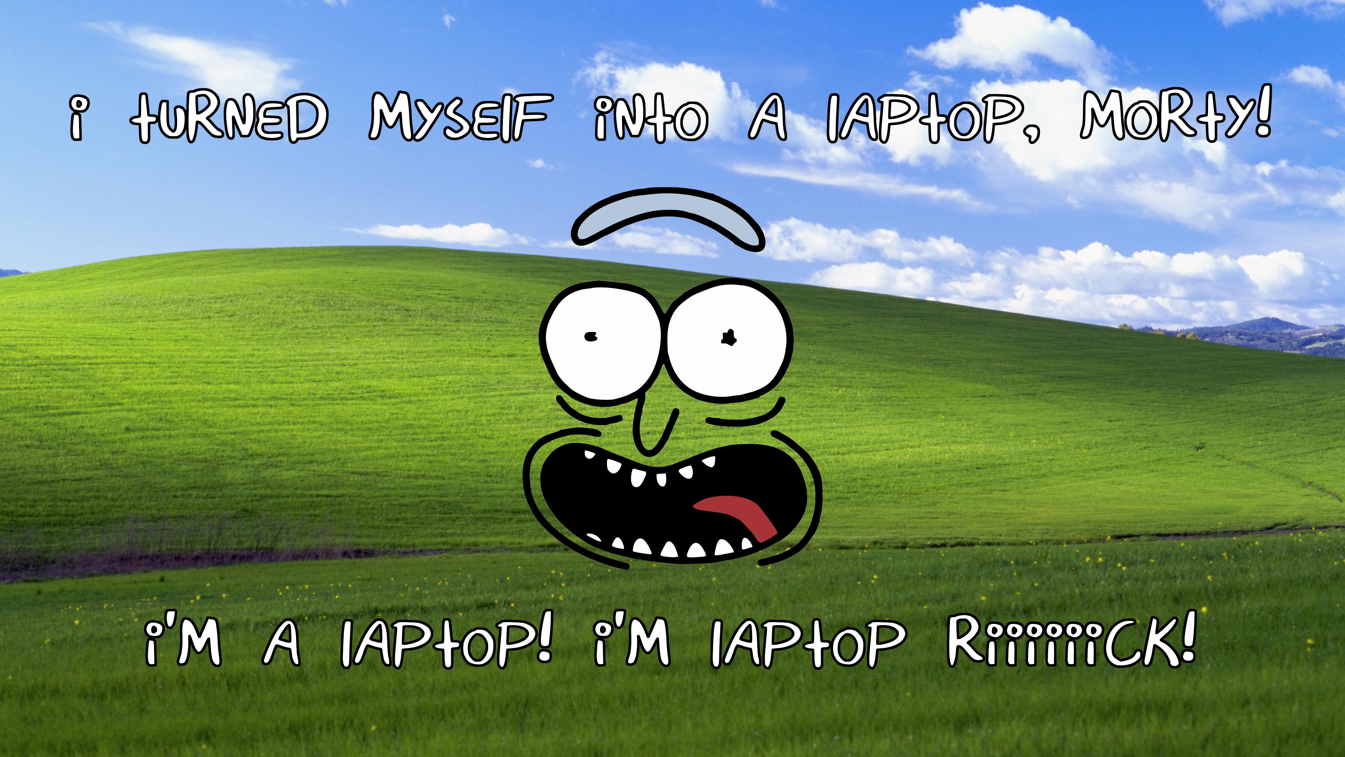 4480x2520 Laptop Rick with Text 4k Ultra HD Wallpaper
