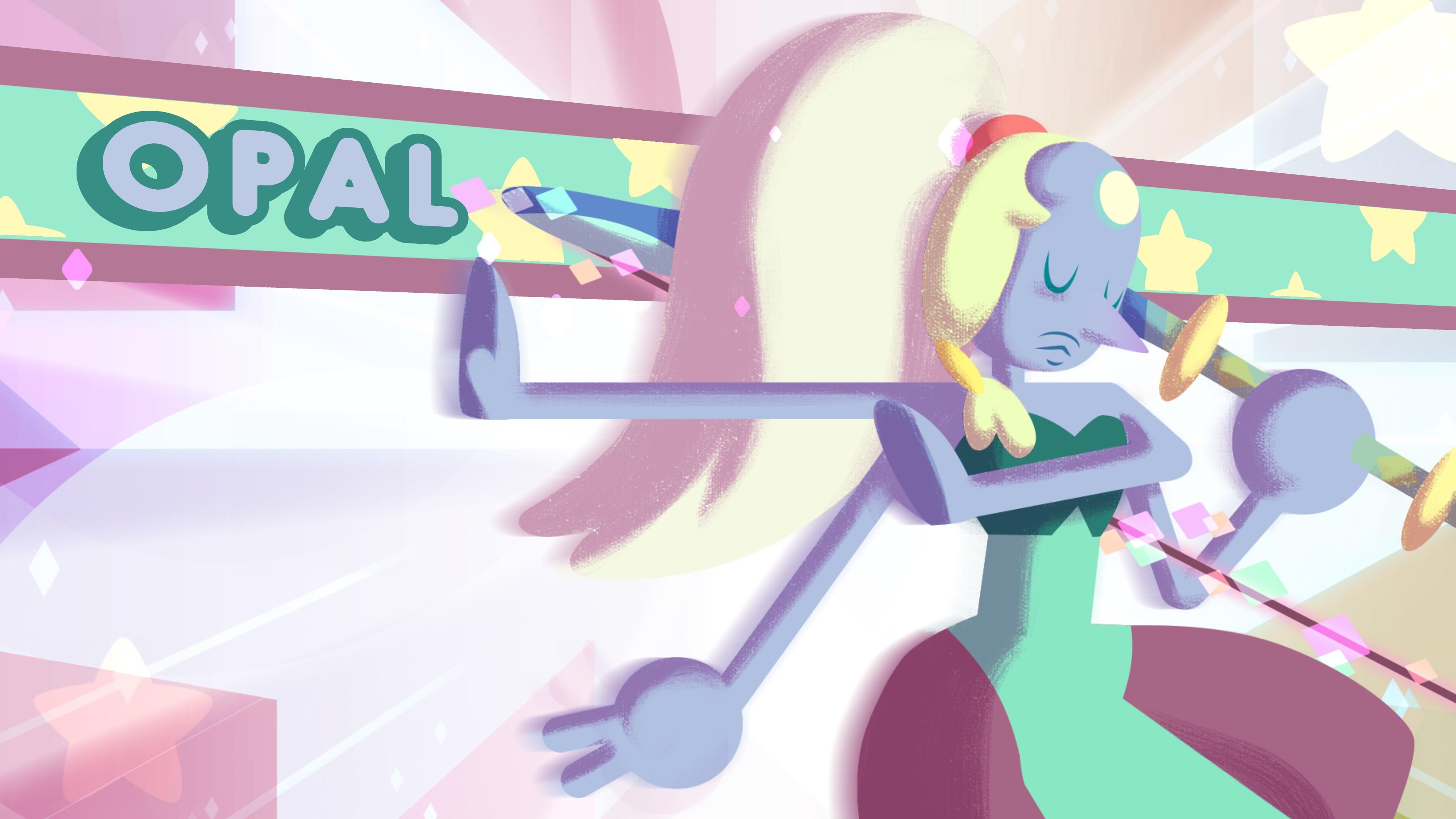 3840x2160 Steven Universe Pearl With Green Dress With Background Of Stars Abstract 4K HD Movies Wallpaper