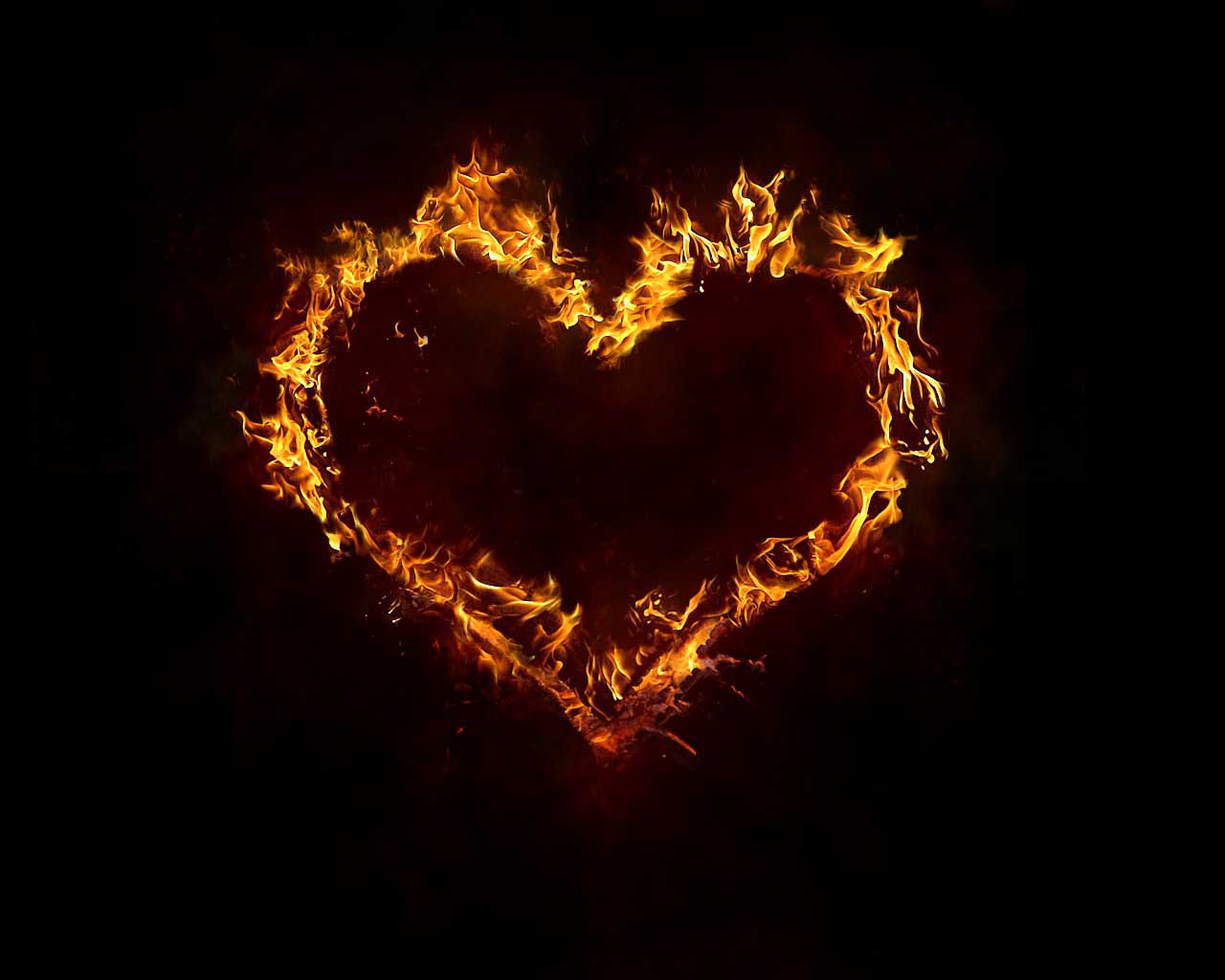 1280x1024 Fire Heart Wallpaper