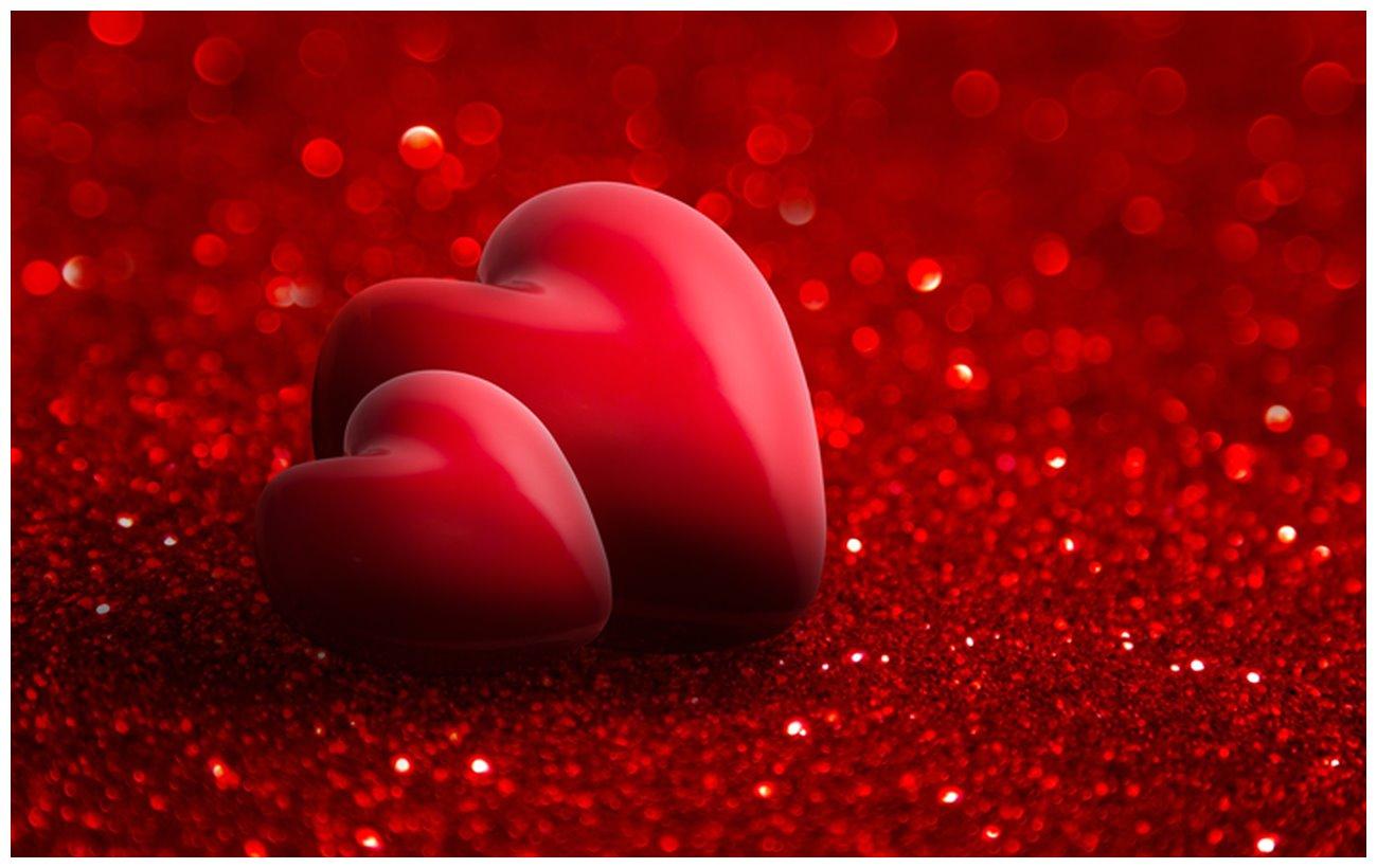 1300x820 Hot Red Heart Shapes With HD Background Image