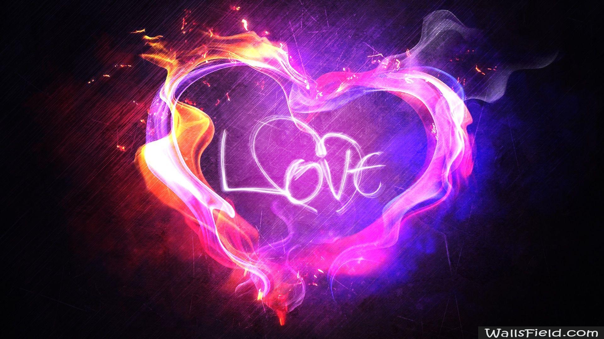 1920x1080 Love Fire Wallpaper