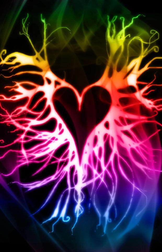 620x960 Fire Heart Wallpaper