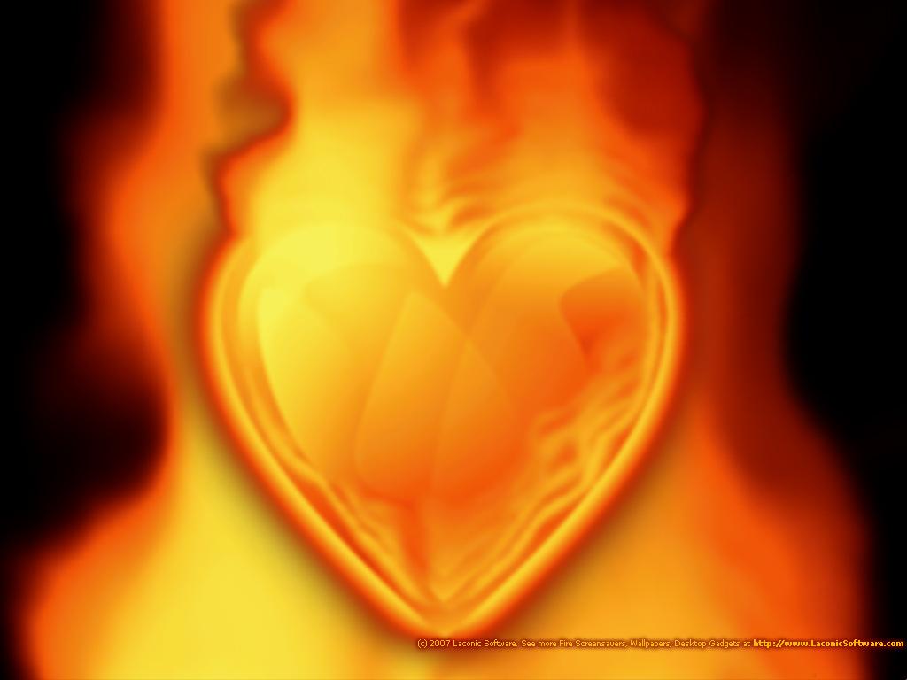 1024x768 Download Wallpaperfree: Heart On Fire Wallpaper