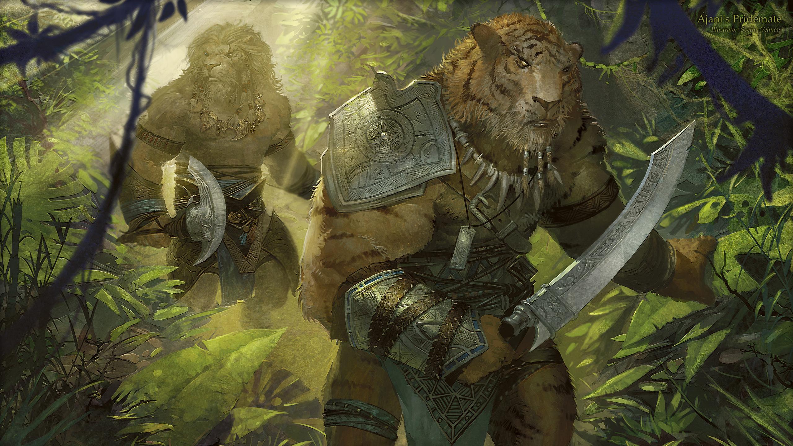 2560x1440 Lion Tiger Wallpaper