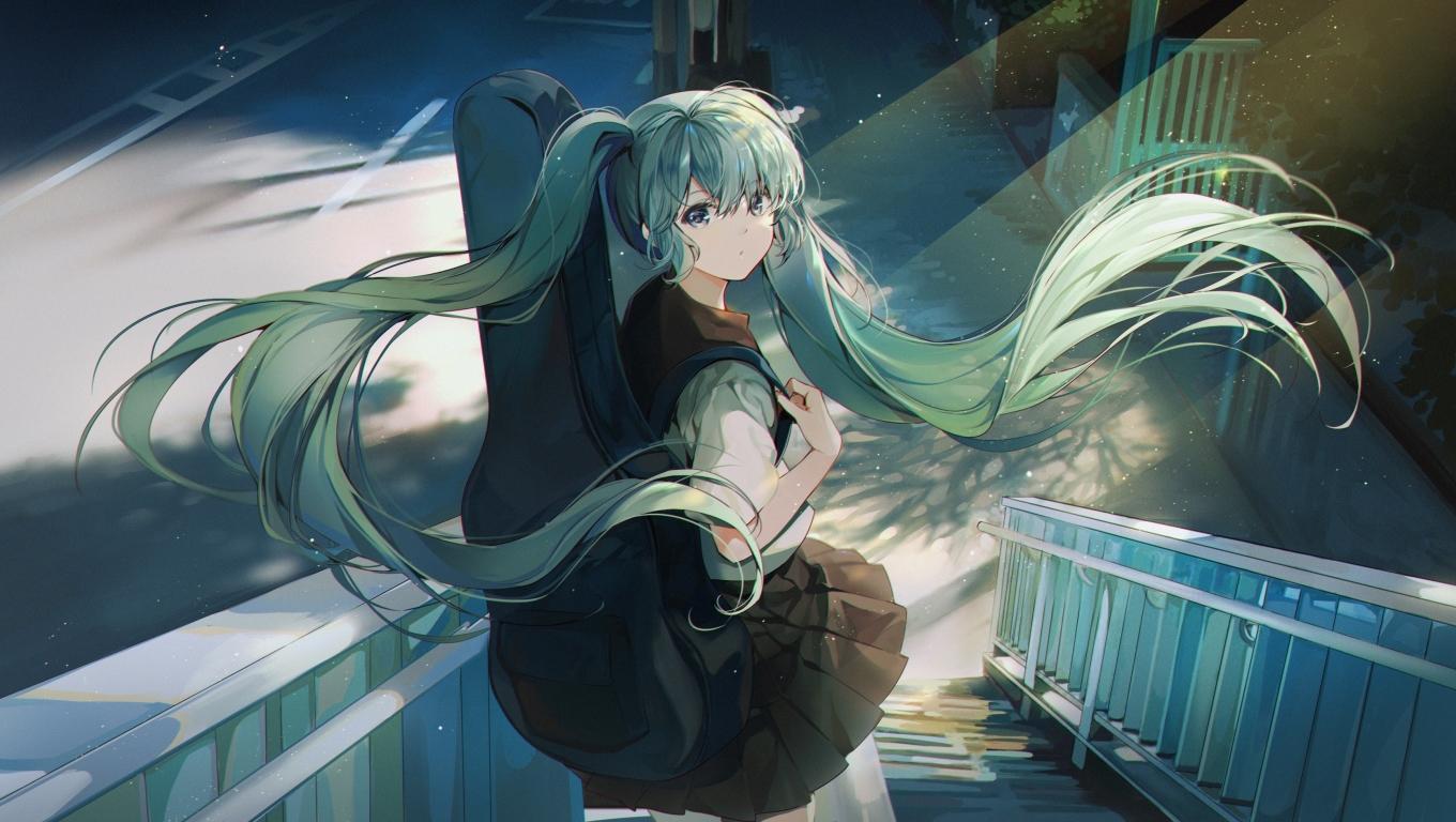 1360x768 Green hair Hatsune Miku Vocaloid Desktop Laptop HD Wallpaper, HD Anime 4K Wallpaper, Image, Photo and Background