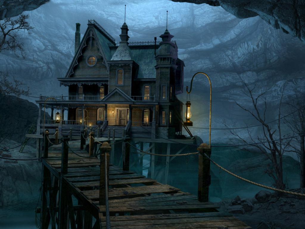1024x768 Gothic House Wallpaper